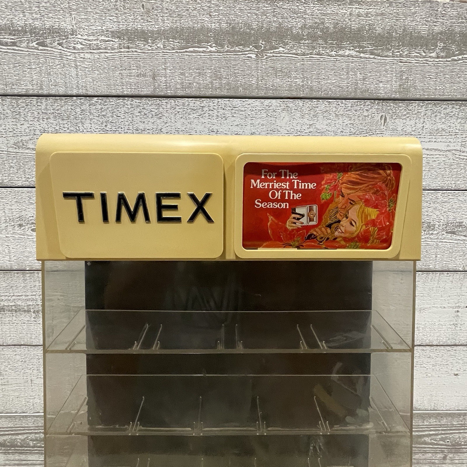 Vintage TIMEX Countertop Display Watch Case w/ Interchangeable Sales Cards RARE!
