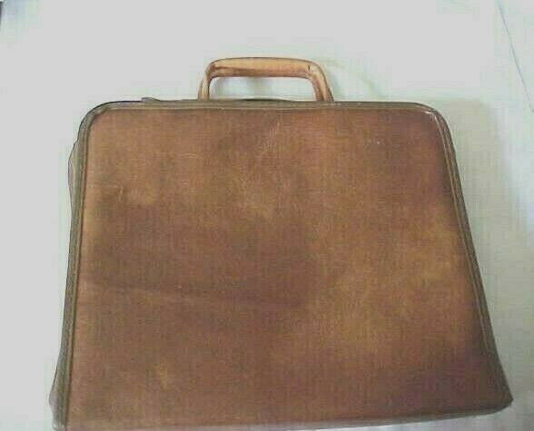 Vintage Salesman Sample Bag Handled Tote Case Zip Closure 25 Inserts Inside