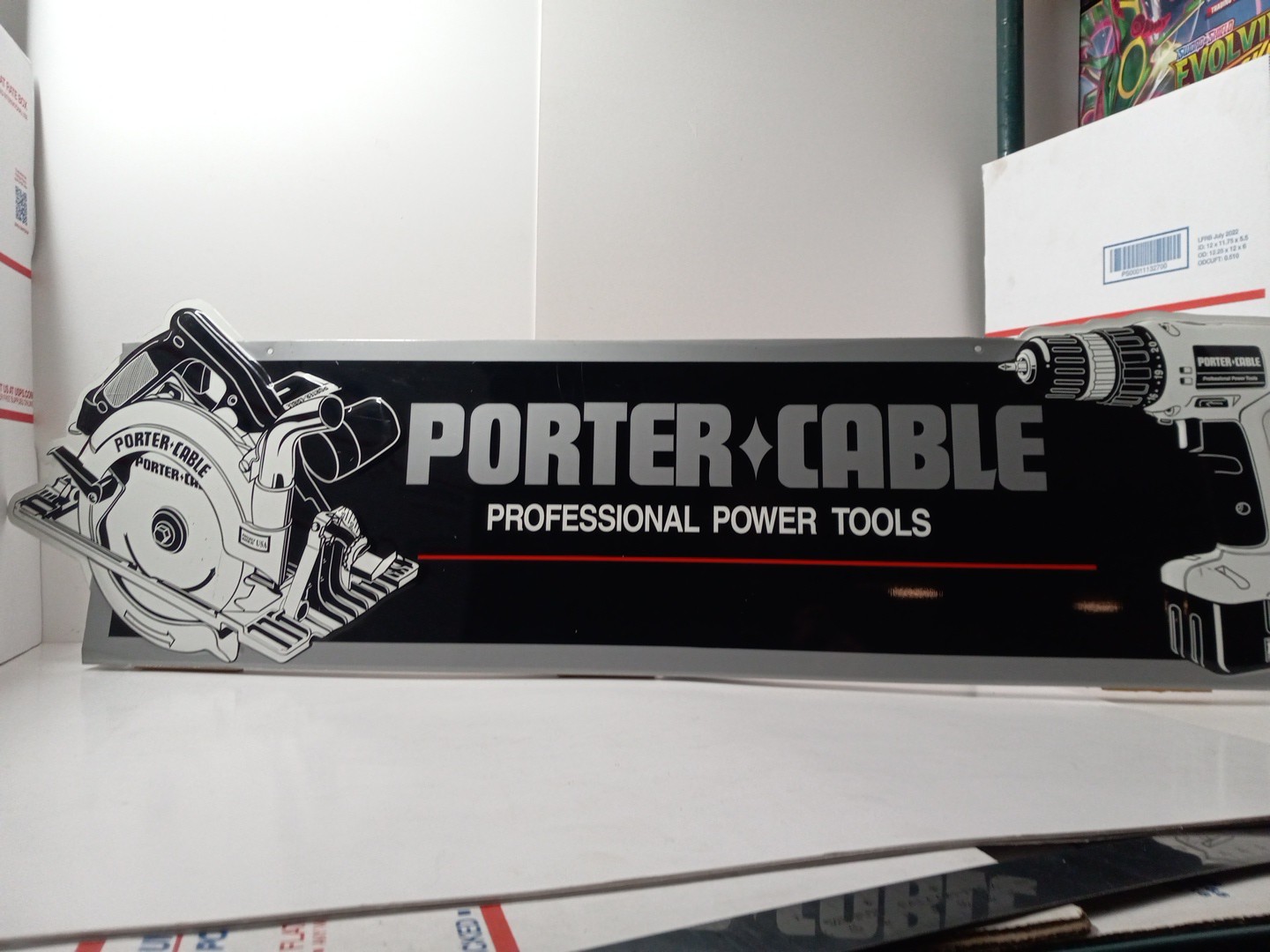 🔥 Vintage Porter-Cable Metal Embossed Sign Hardware Display Advertising RARE
