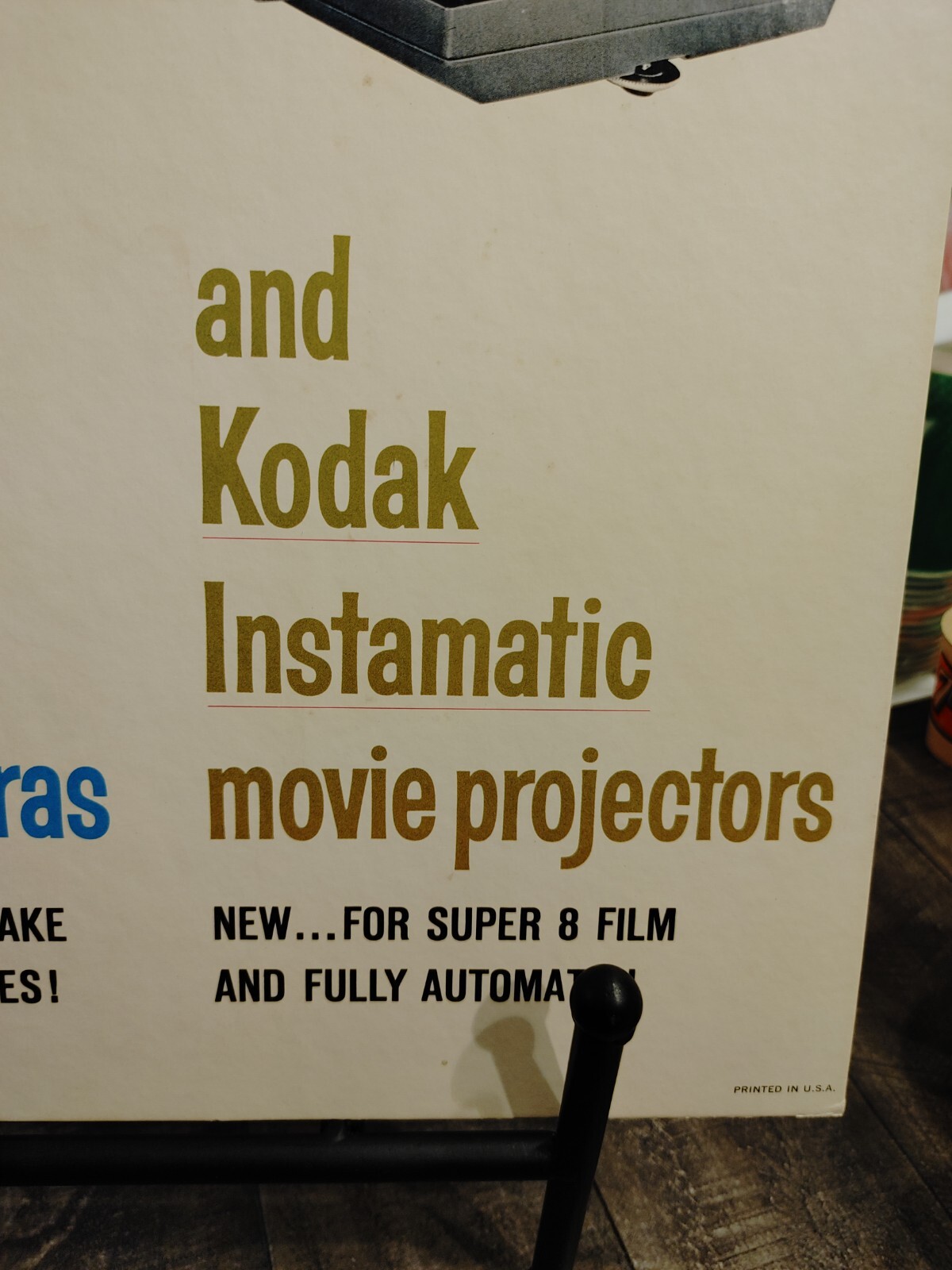 Vintage Kodak Instamatic Film Easel Back Counter Top Cardboard Store Display