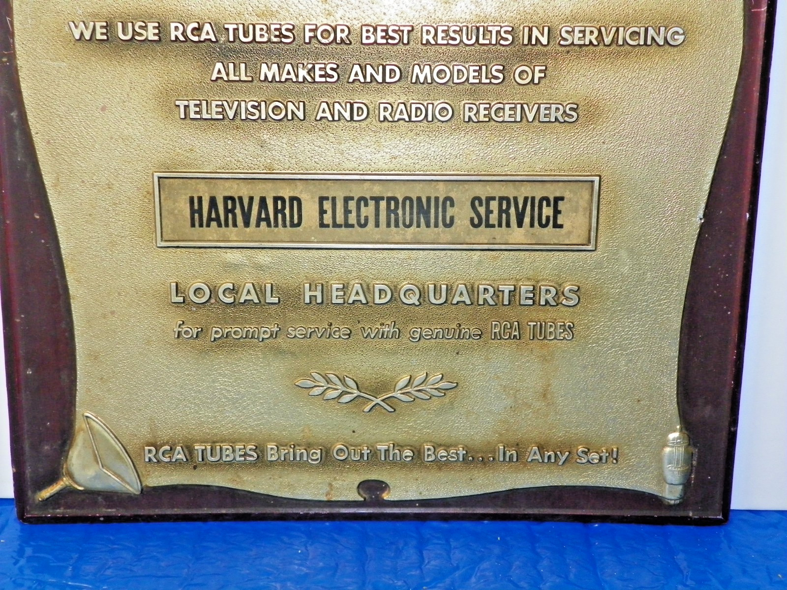 Vintage RCA Electron Tube Store Sign “HARVARD ELECTRONIC SERVICE”