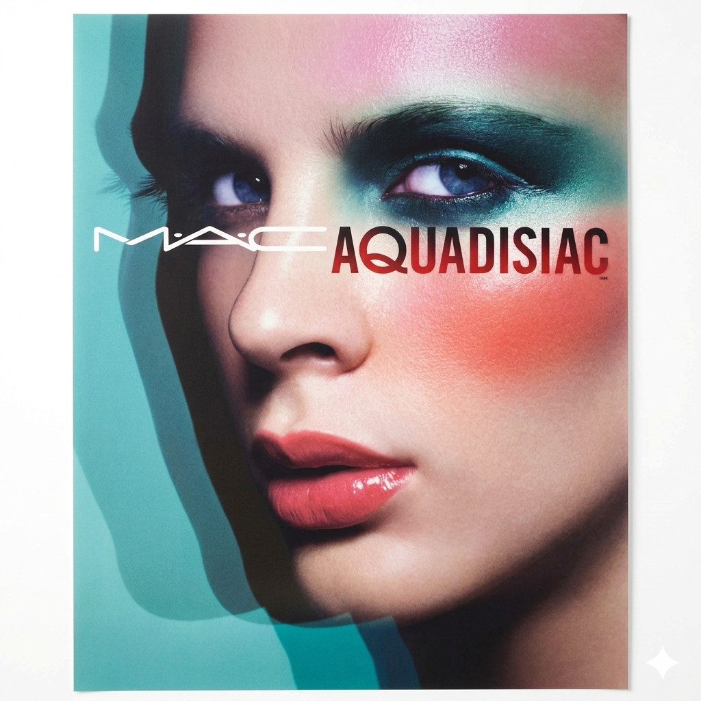 2003 ORIGINAL Light Box Store Display Poster Vintage MAC Cosmetics – AQUADISIAC