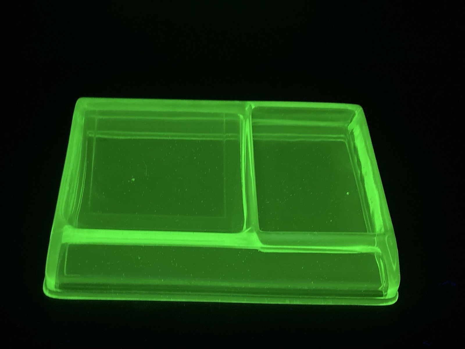 Vintage Clarks Teaberry Gum Countertop Display Tray Green Uranium Glass