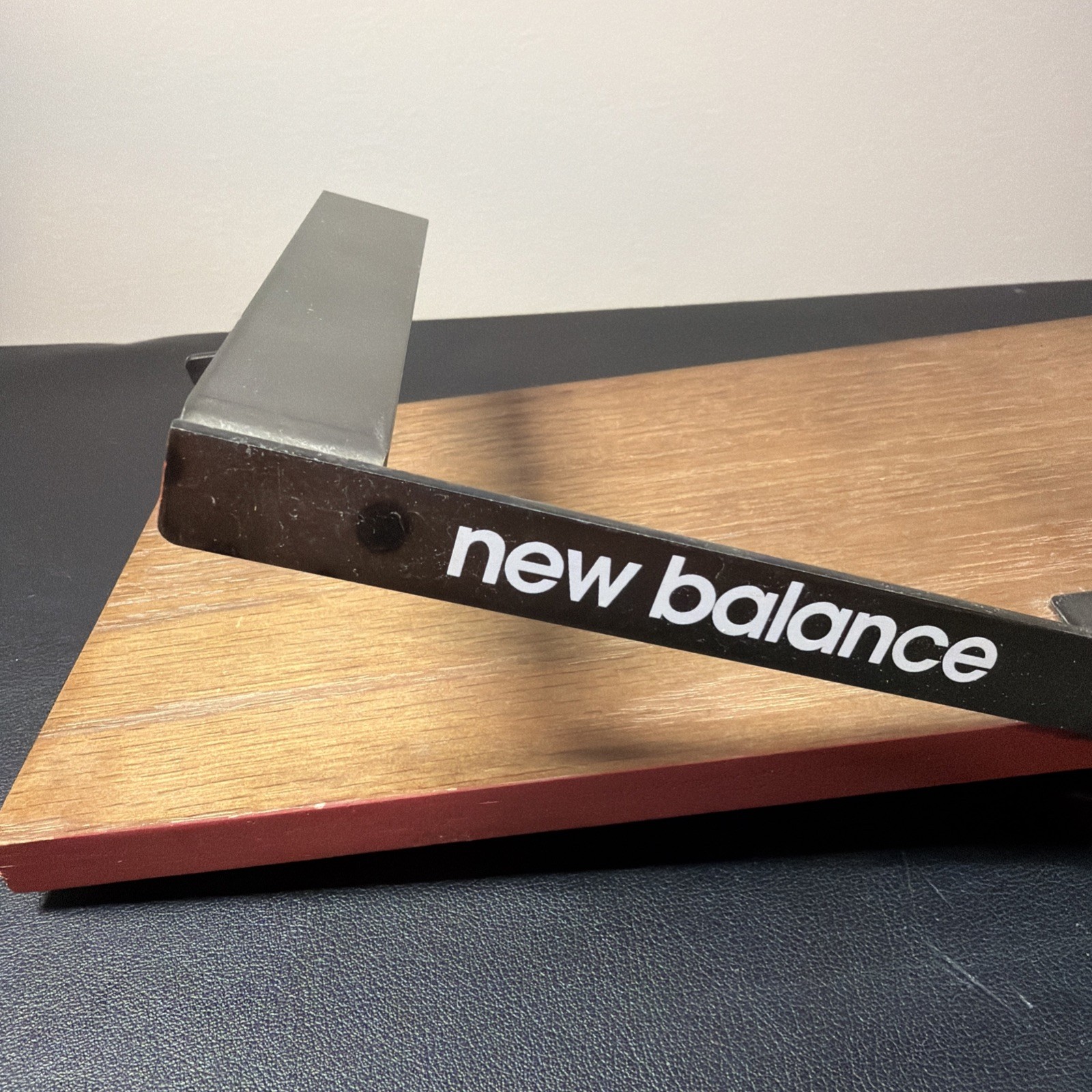 Vintage New Balance Single Shoe Display Shelf Wood – Please Read Description!