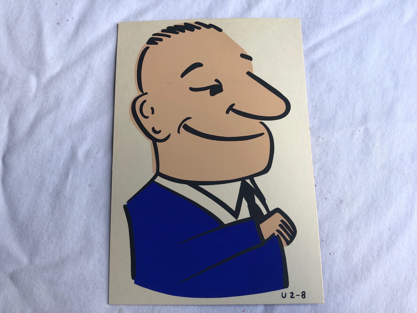 Vintage STORE SIGN Cardboard MAN Suite & Tie Mid Century MCM gay interest #54