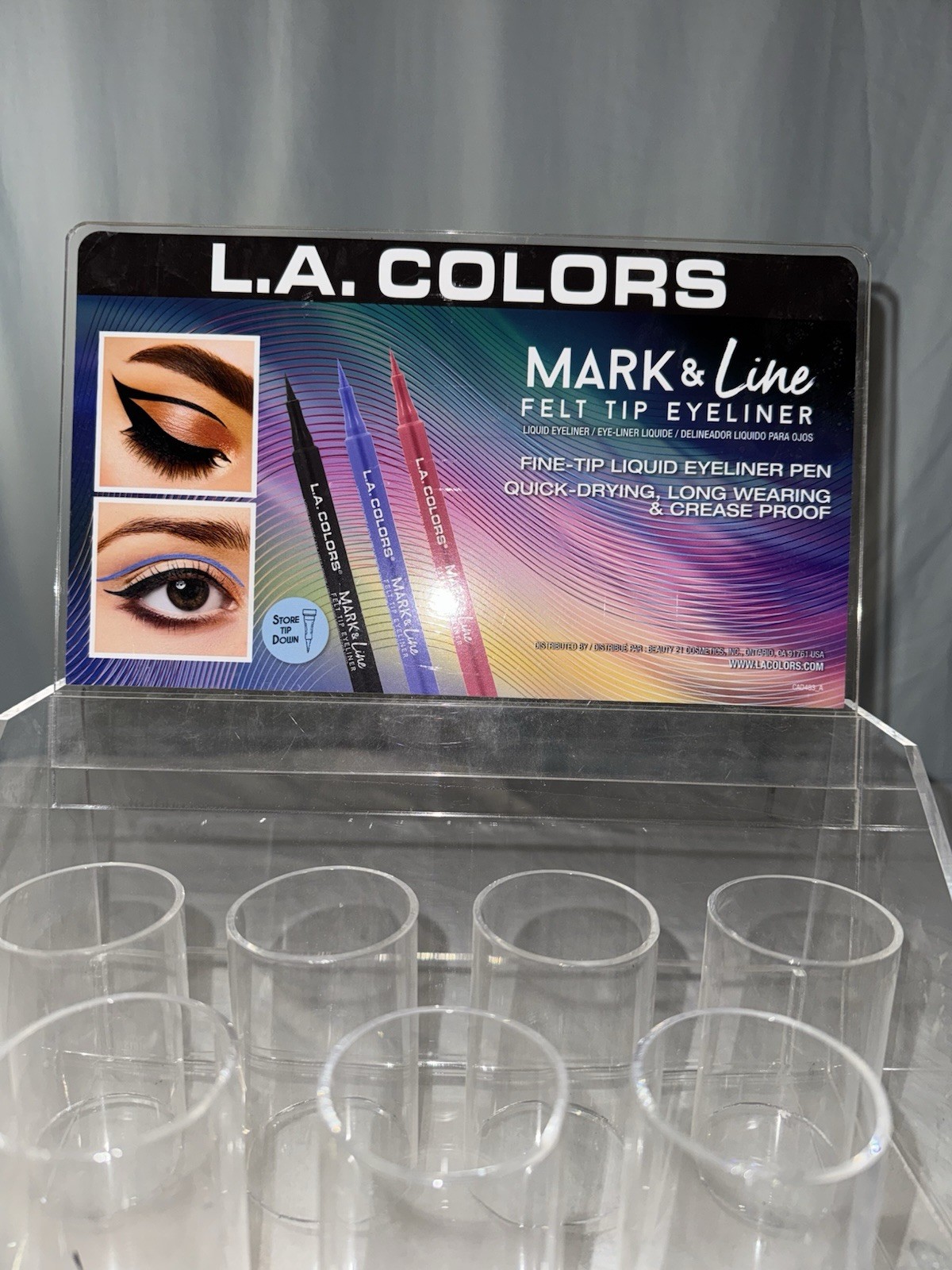 Acrylic L.A.Colors Mark & Line Felt Tip Eyeliners Store Display Organization