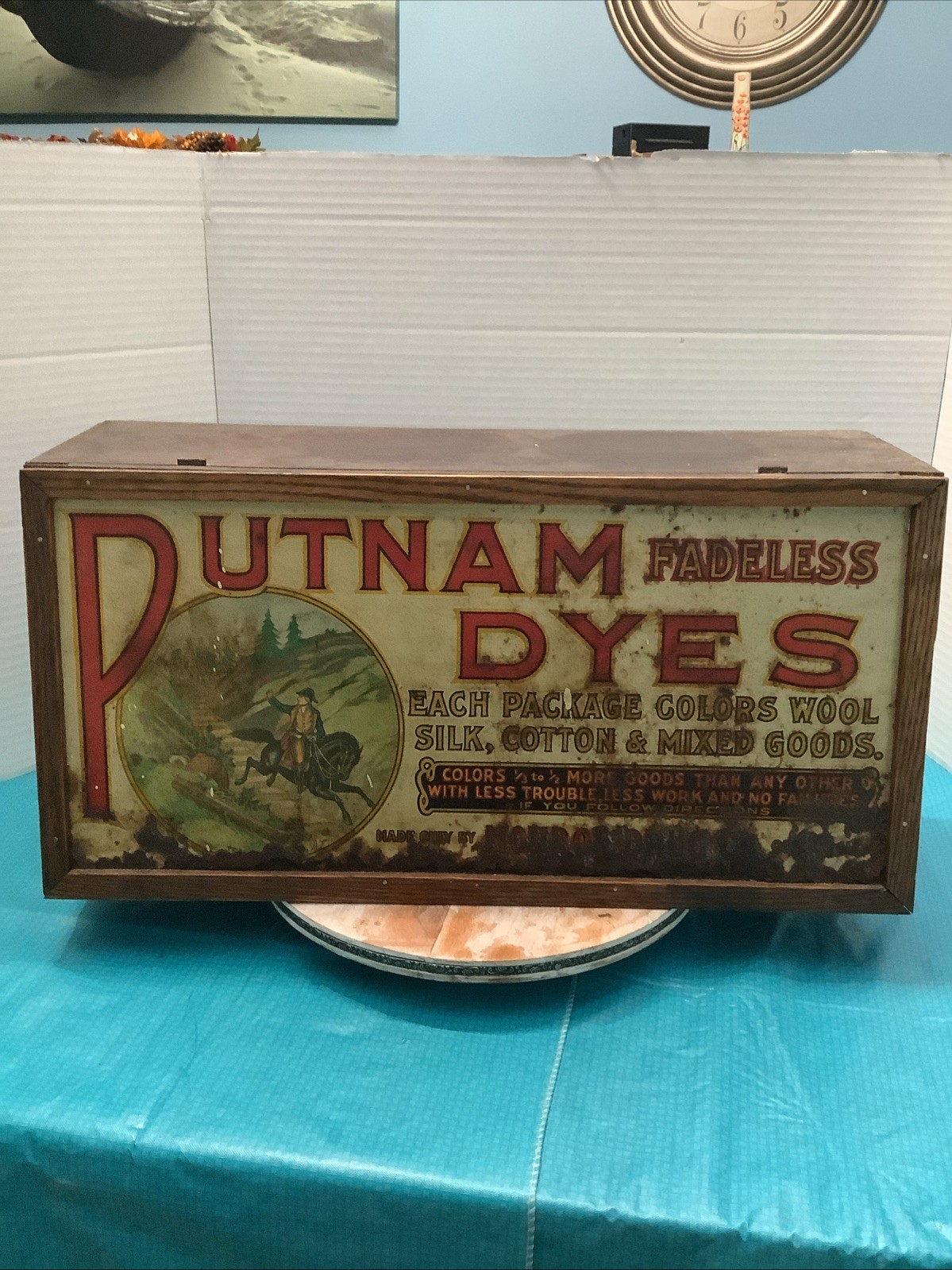 Putnam Dyes ADVERTISING 1931 Counter Wall Display Cabinet Rare Dye List Info