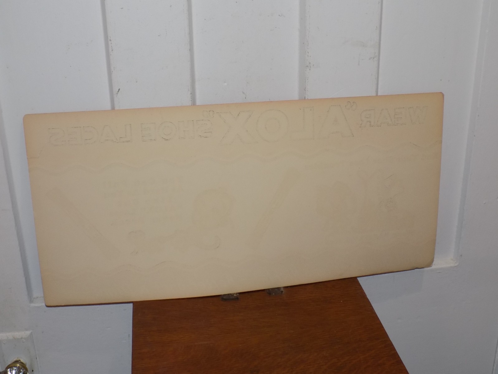 Vintage Wear Alox Shoe Laces Store Display Cardboard Sign