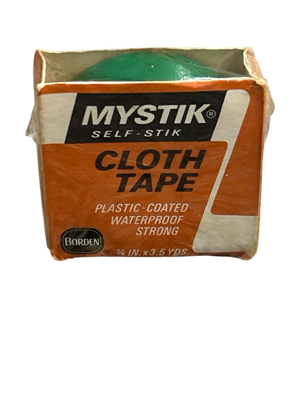 Vintage 1960s Mystik Borden Cloth Tape Waterproof Green New & Sealed Decorate