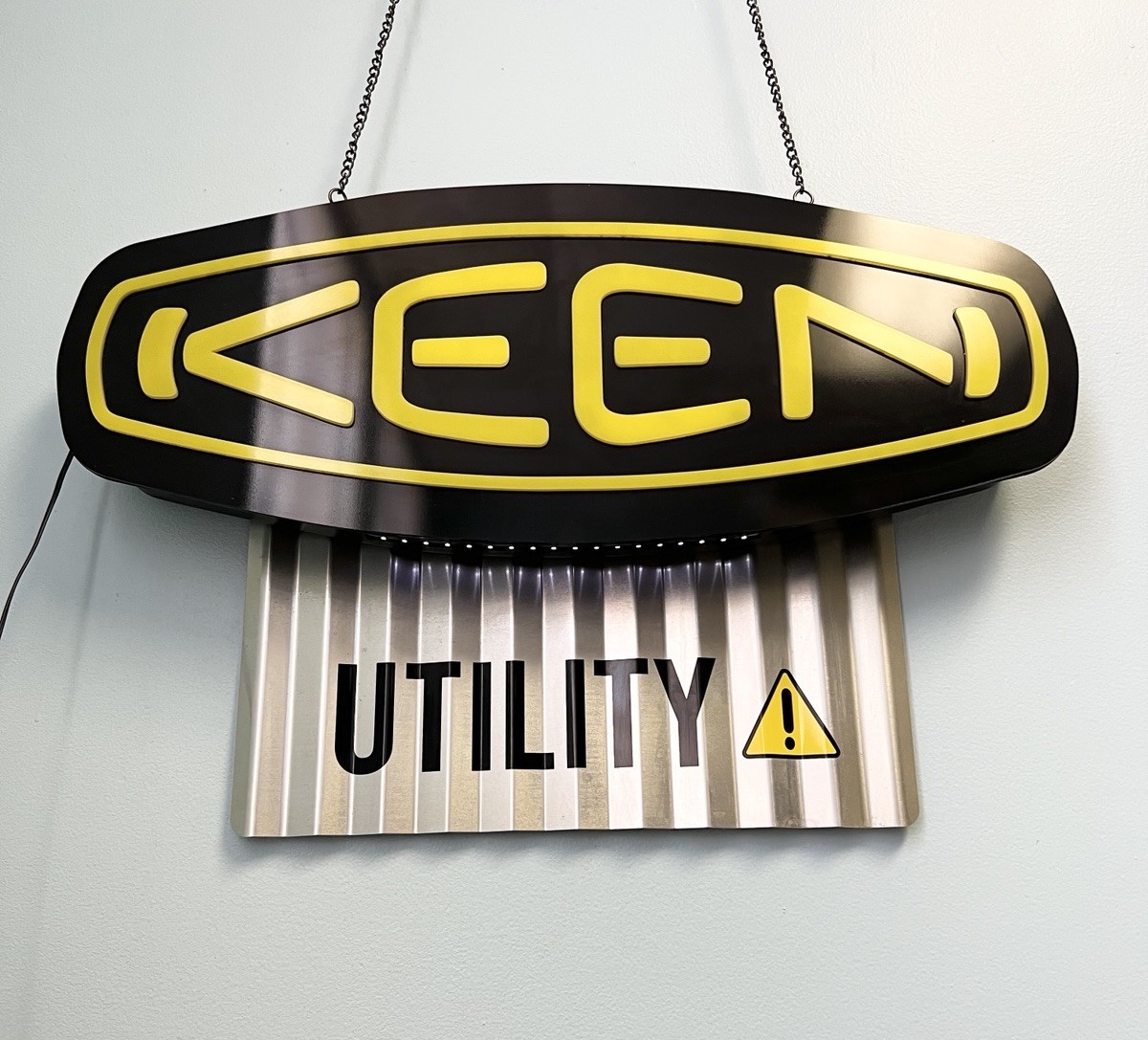 KEEN Utility Lighted Store Display Advertising Sign LED Retail Hanging
