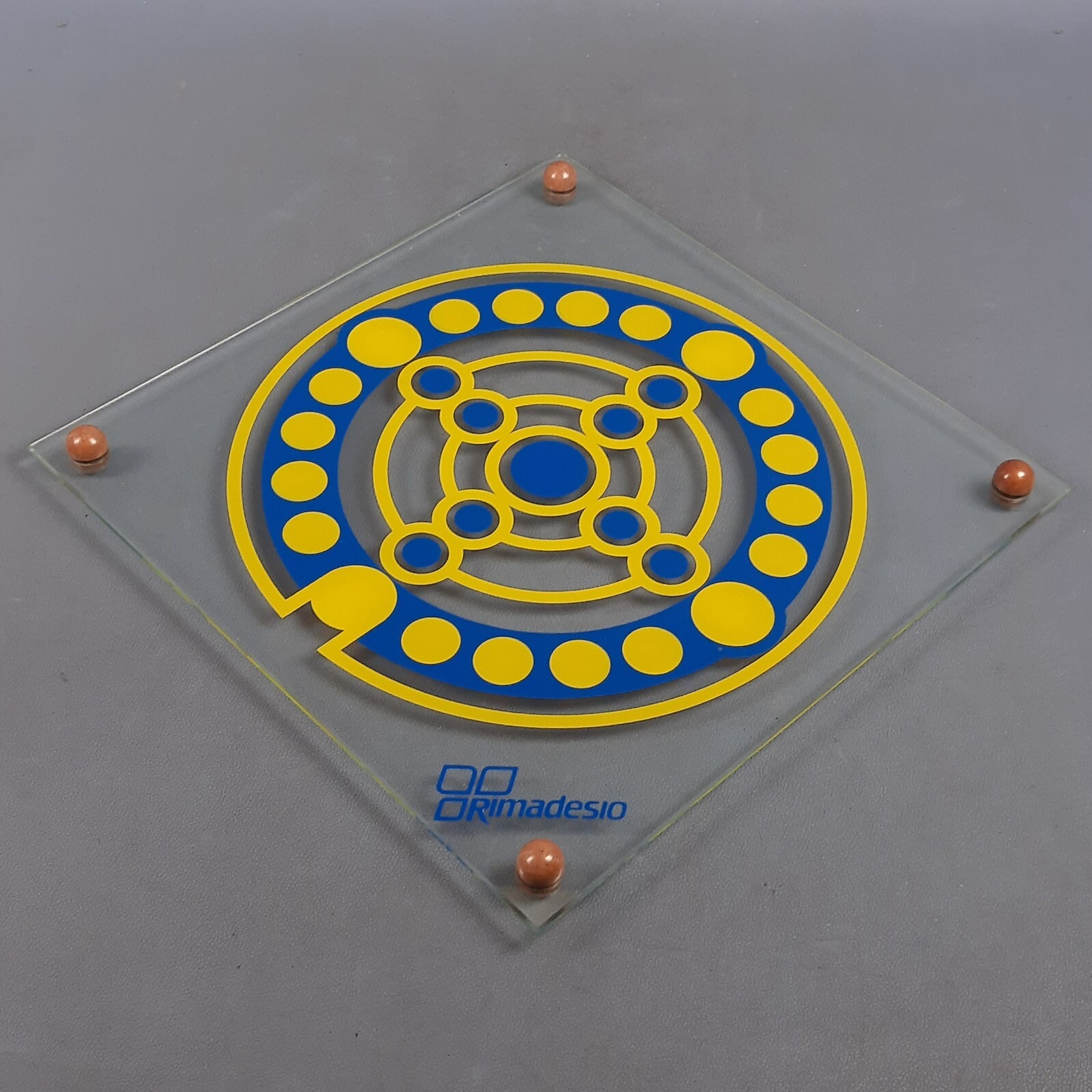 Square Tray Crystal Advertising Wood Rimadesio Vintage Year 1985