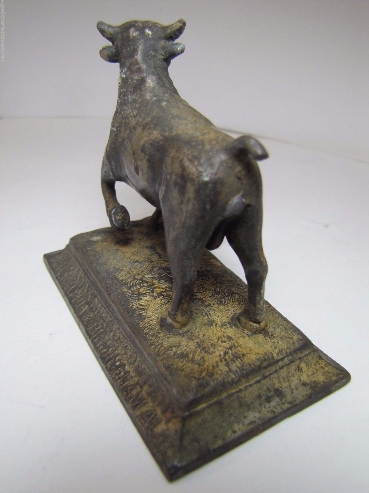AJAX METAL Co Old Advertising Paperweight PHILADELPHIA BIRMINGHAM BULL BABBITT