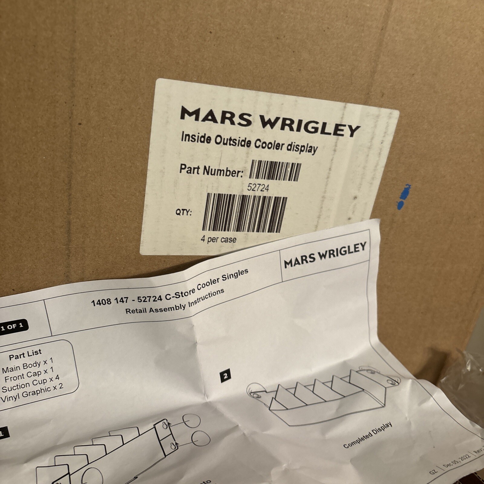 M&M Mars Wrigley Store Rack Display Cooler Shelves 52724 NEW
