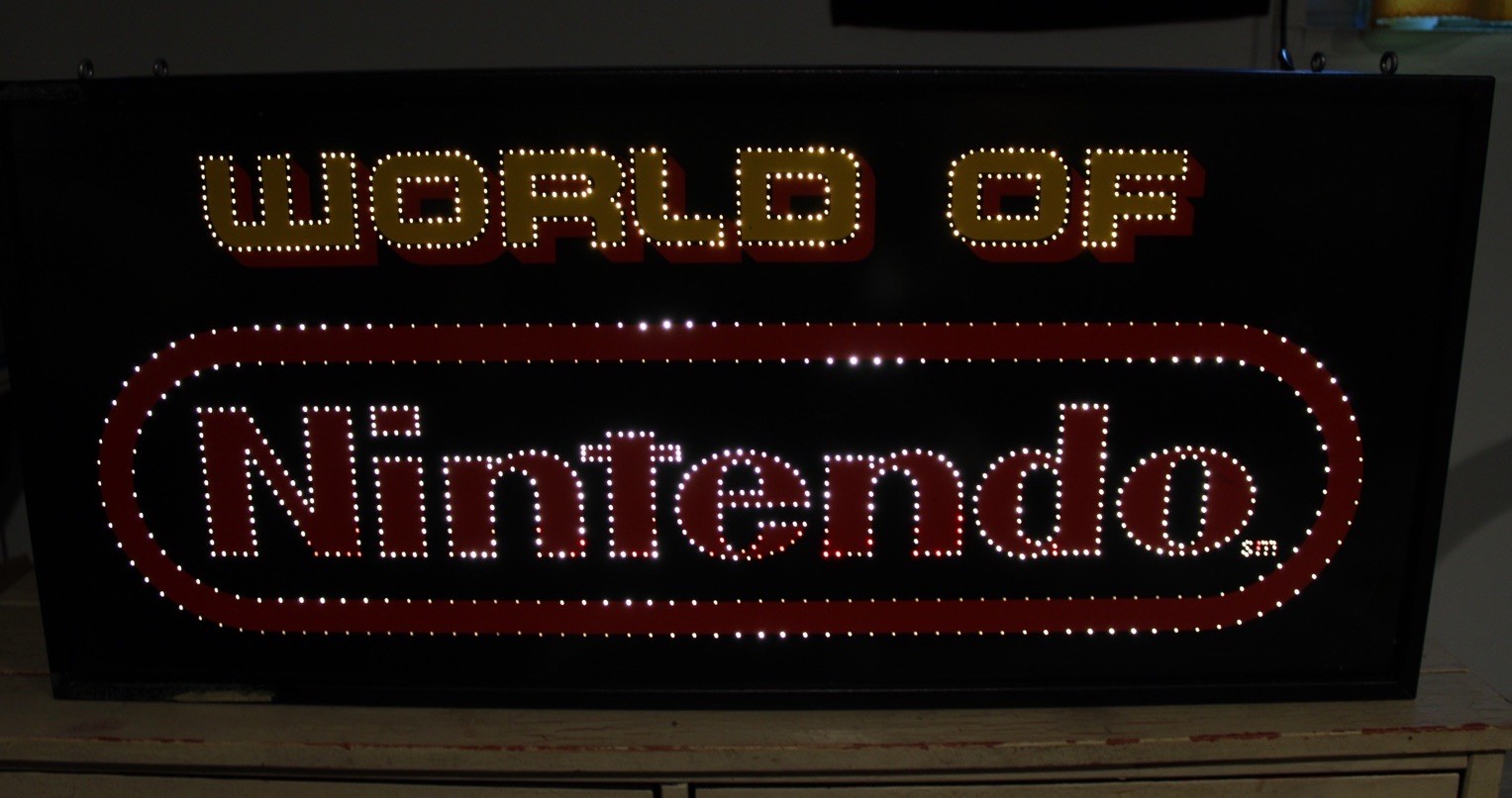 Fiber Optic World of Nintendo Light-Up Store Display Advertising Sign