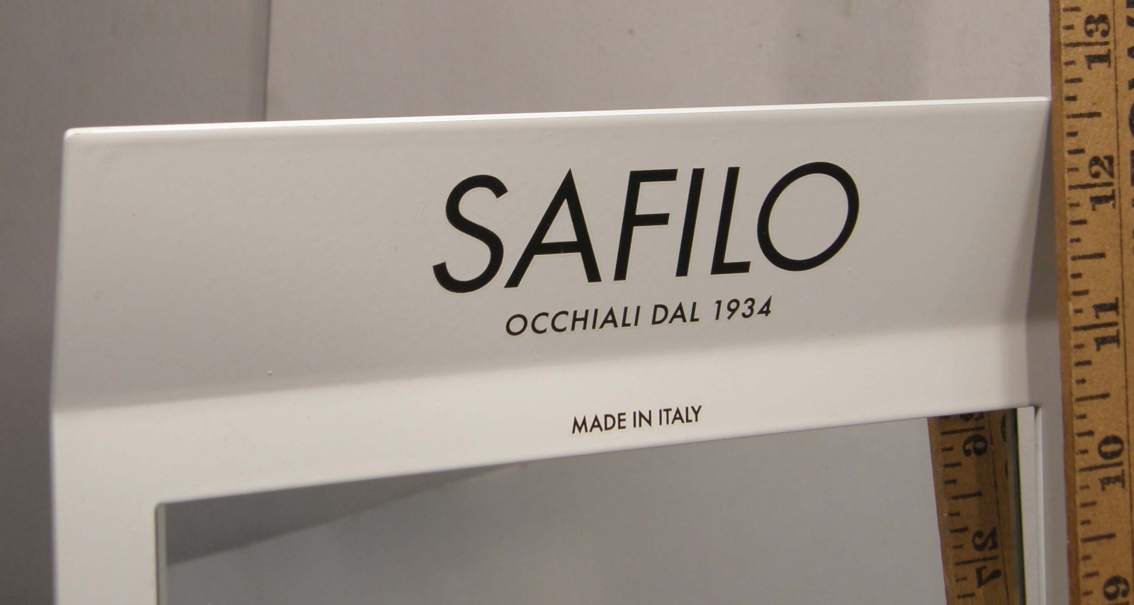 SAFILO EYEWEAR ADVERTISING TABLETOP ENAMEL METAL SWIVEL MIRROR OPTICIAN DISPLAY
