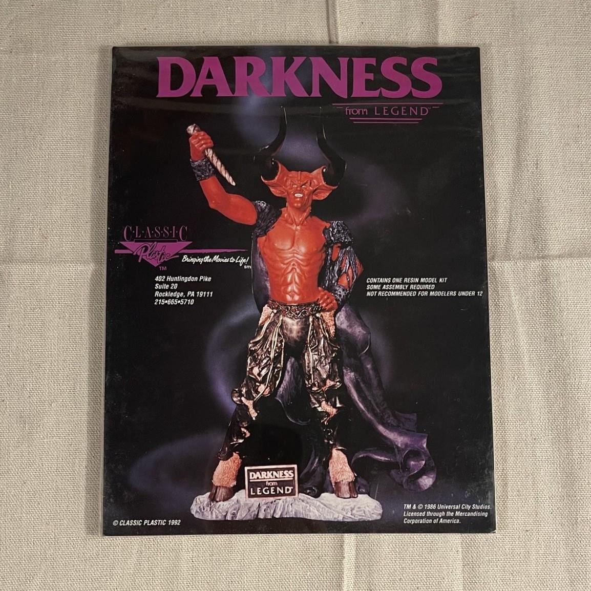 Classic Plastic 1992 Promo Counter Standee DARKNESS from LEGEND Model Kit Advert