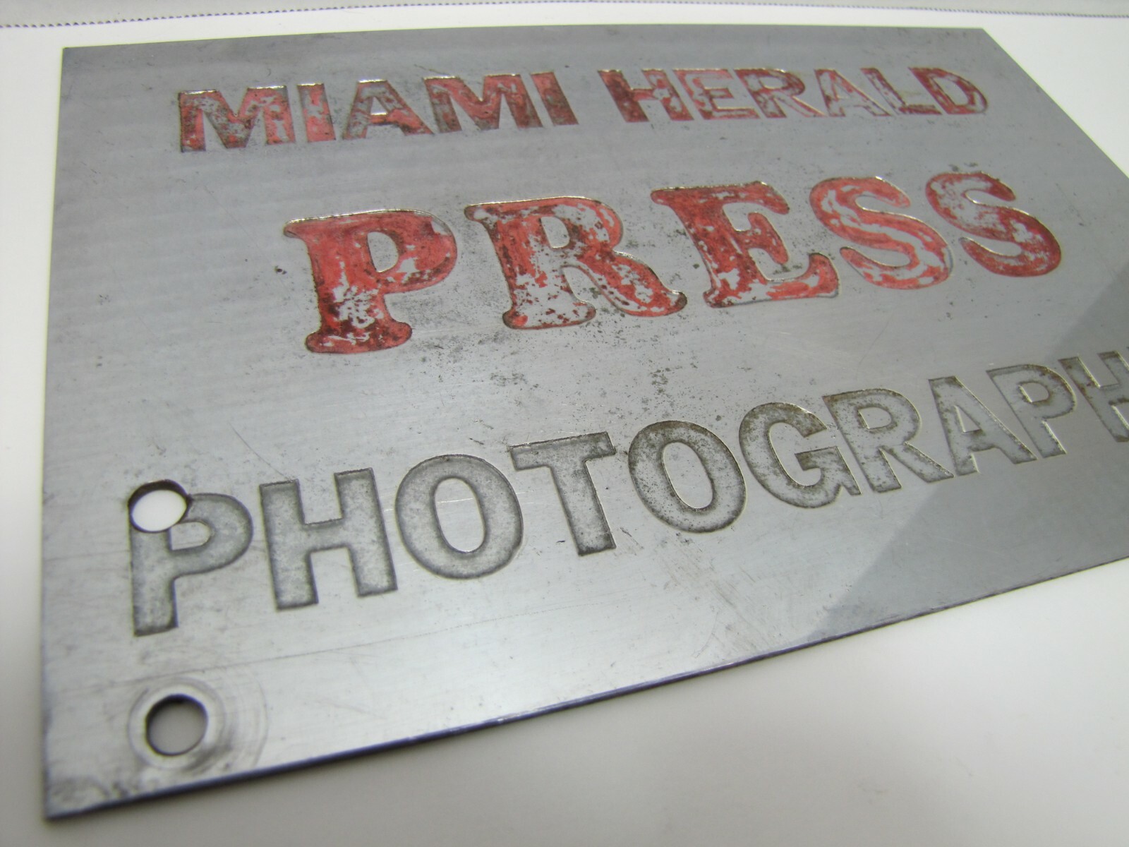 MIAMI HERALD PRESS PHOTOGRAPHER Old Sign Newspaper Magazine Ad Mirror Finish