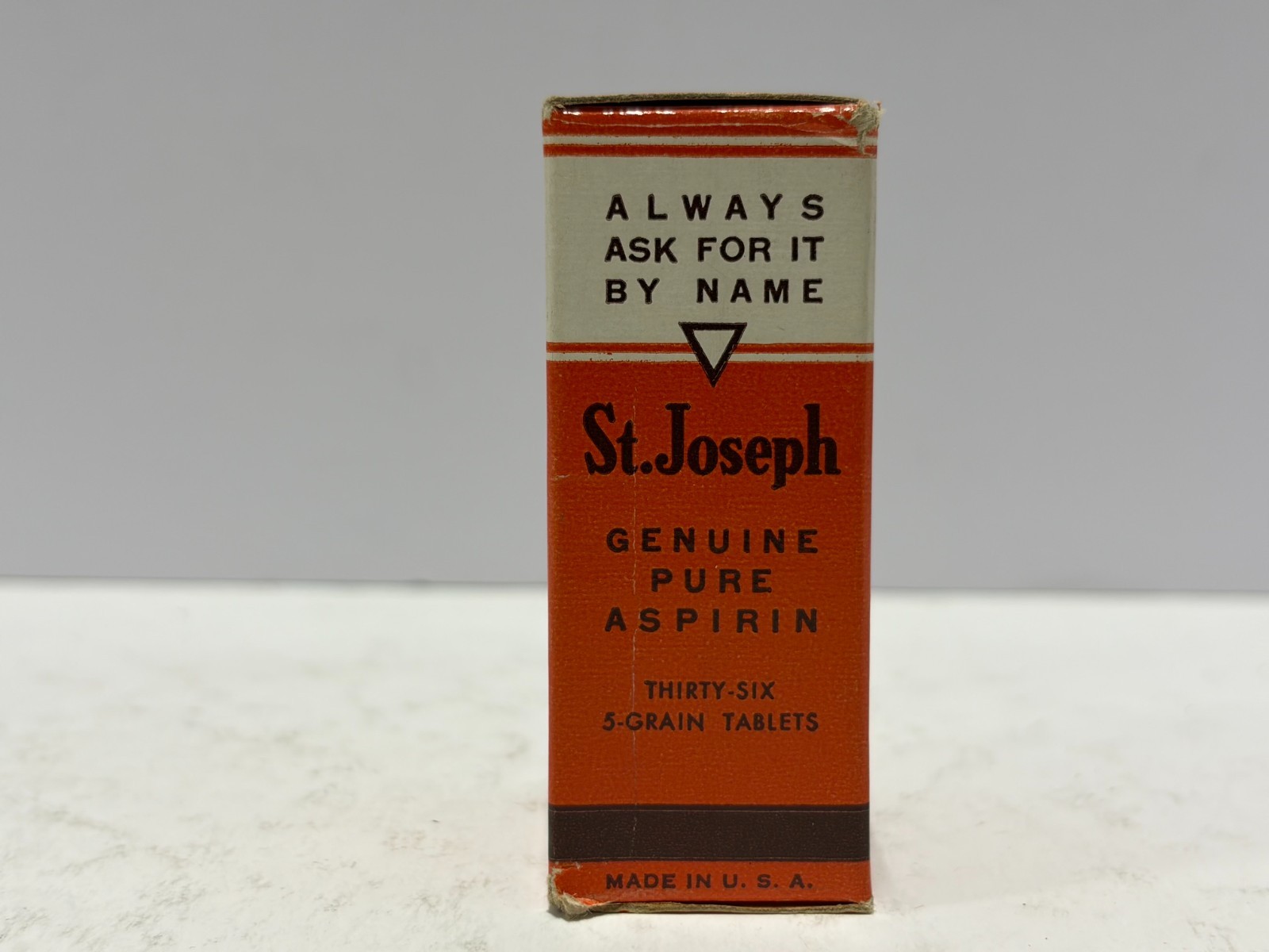 Vintage St Joseph Childrens Aspirin Bottle Full In Original Box 36ct-5 grains ea