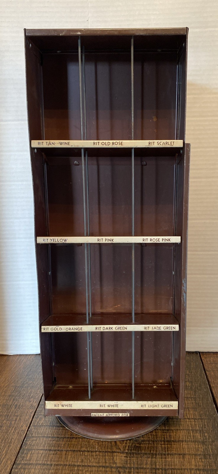Vintage Rit Tints & Dyes Drug Store Counter Metal Display Rack Spinning 12 Dyes
