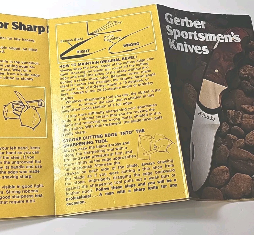 Vintage 1970’s Gerber Sportsmen’s Knives Knife Store Salesman’s Pamphlet