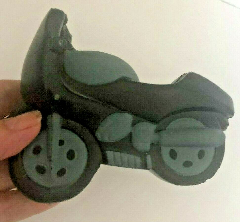 Vtg Soft Rubber Black ALLSTATE MOTORCYCLE Advertising Display FIGURINE 5″