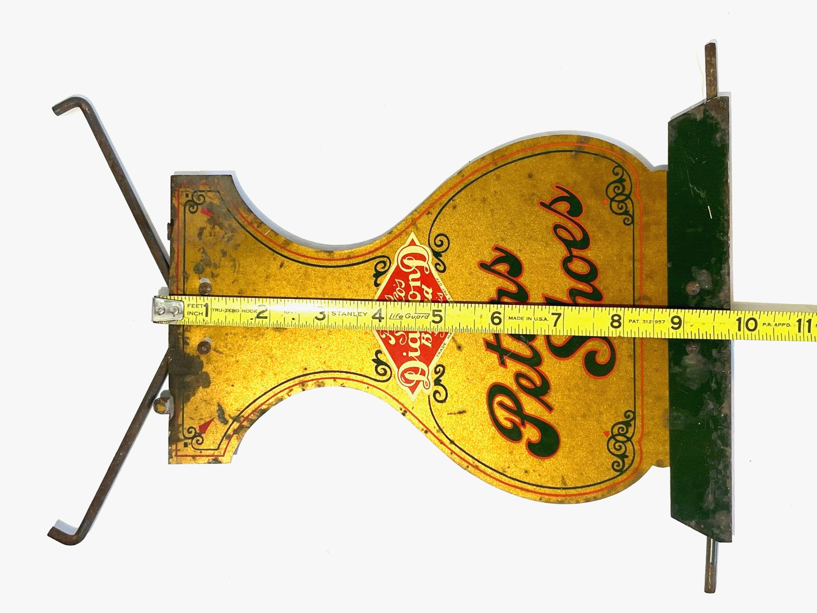 Vintage Folding PETERS DIAMOND BRAND SHOES: Metal Store Display Stand 9.75″ Tall