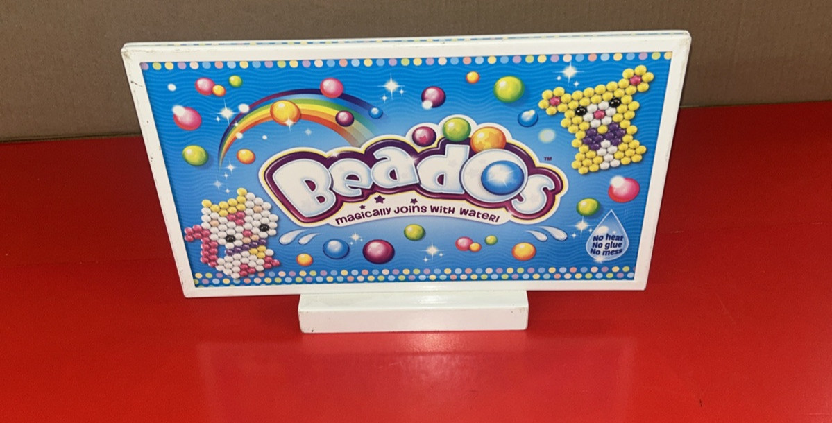 Toys R Us & Beados POS Cardboard Display Store Sign in original holder Rare