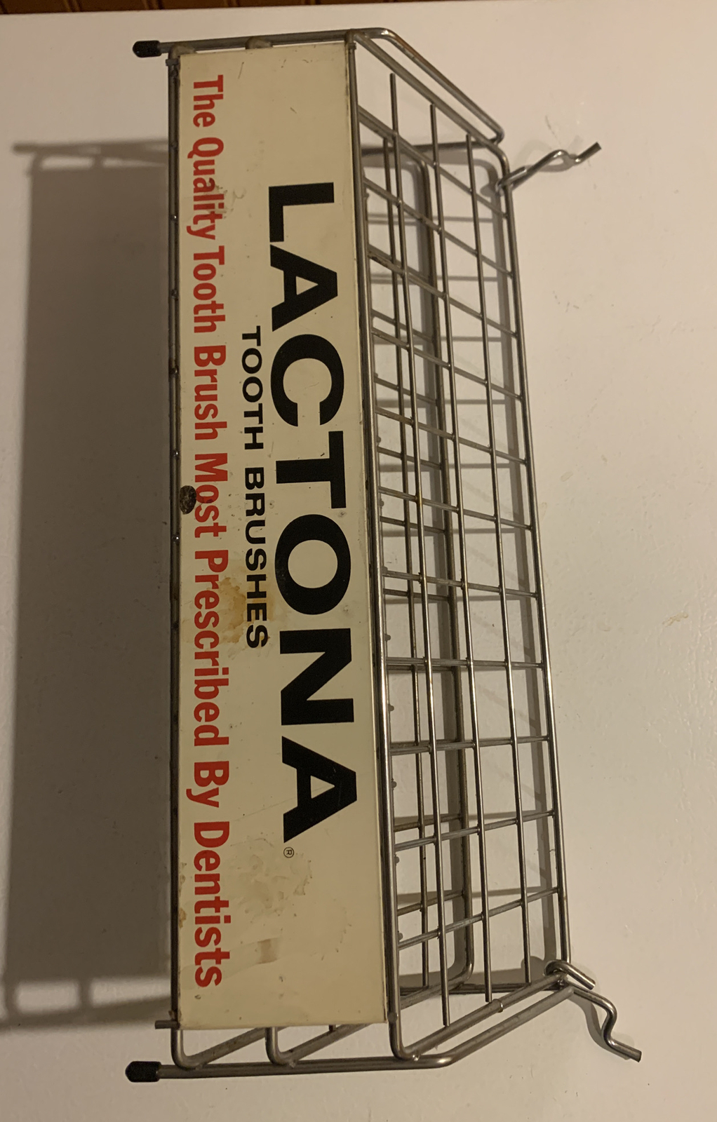 Lactona Vintage Metal Tooth Brush General Store Display Rack Dentist Office