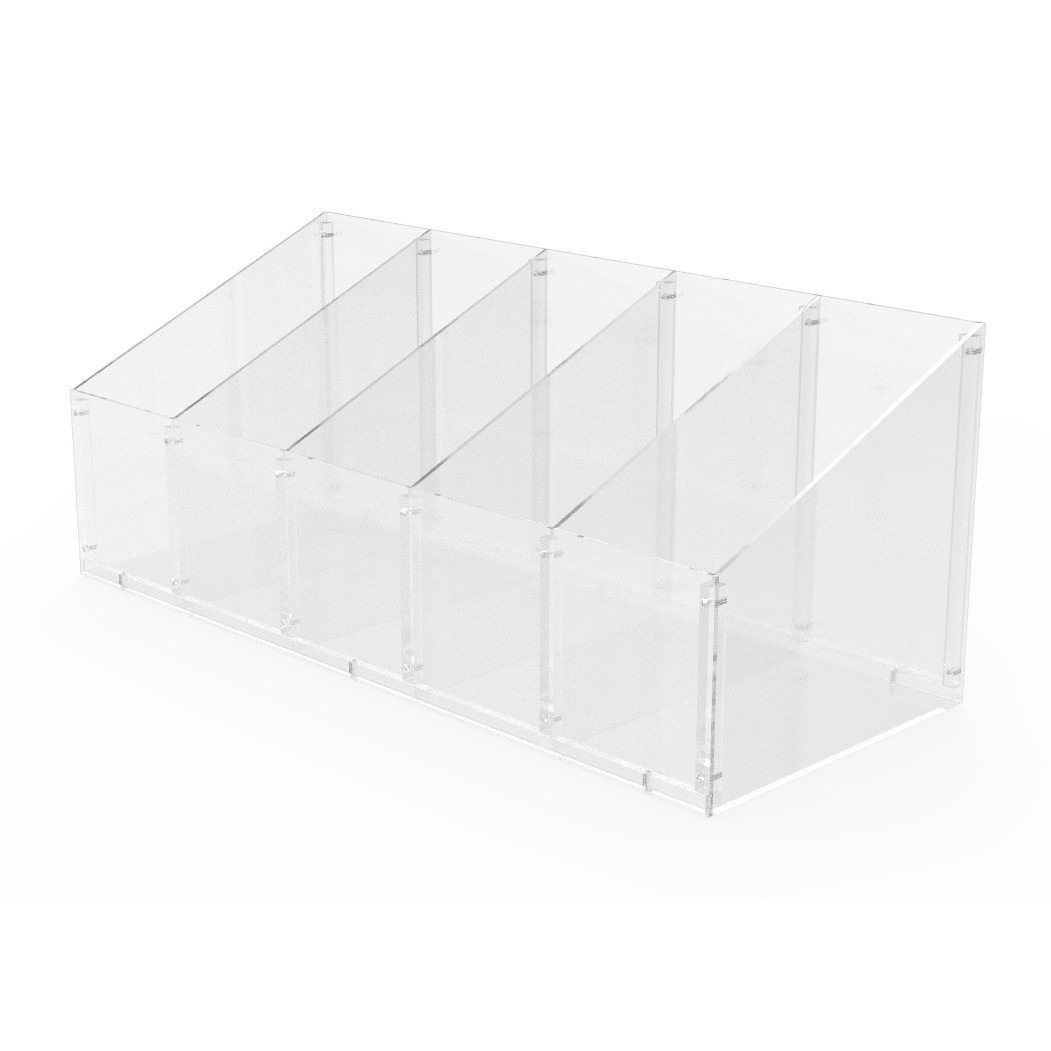 FixtureDisplays 30 X 12 X 2″ 5-Divided Bin Clear Acrylic Countertop Display