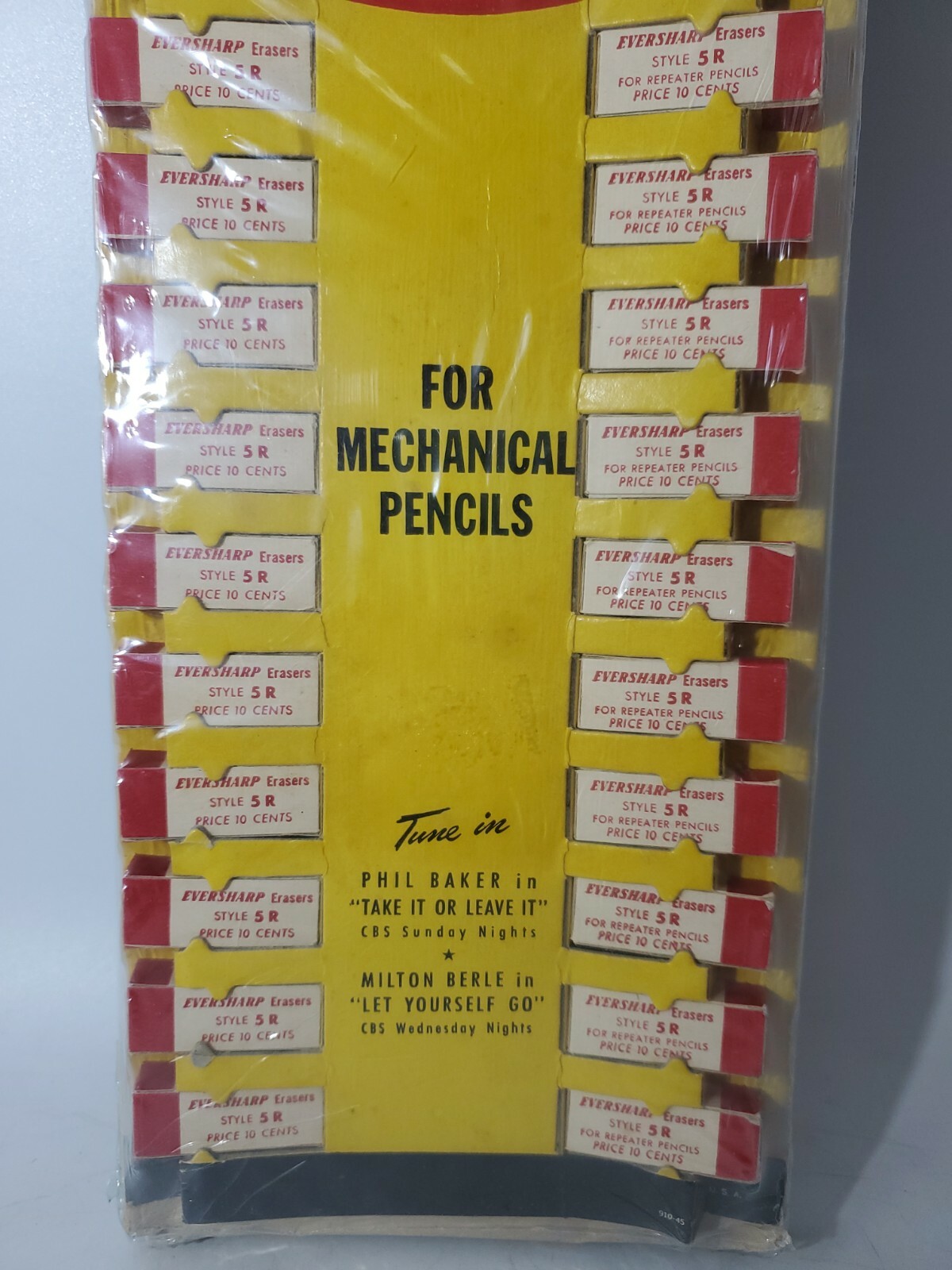 Vintage Eversharp Erasers New Old Stock Store Display 5.5″ X 13″ RARE