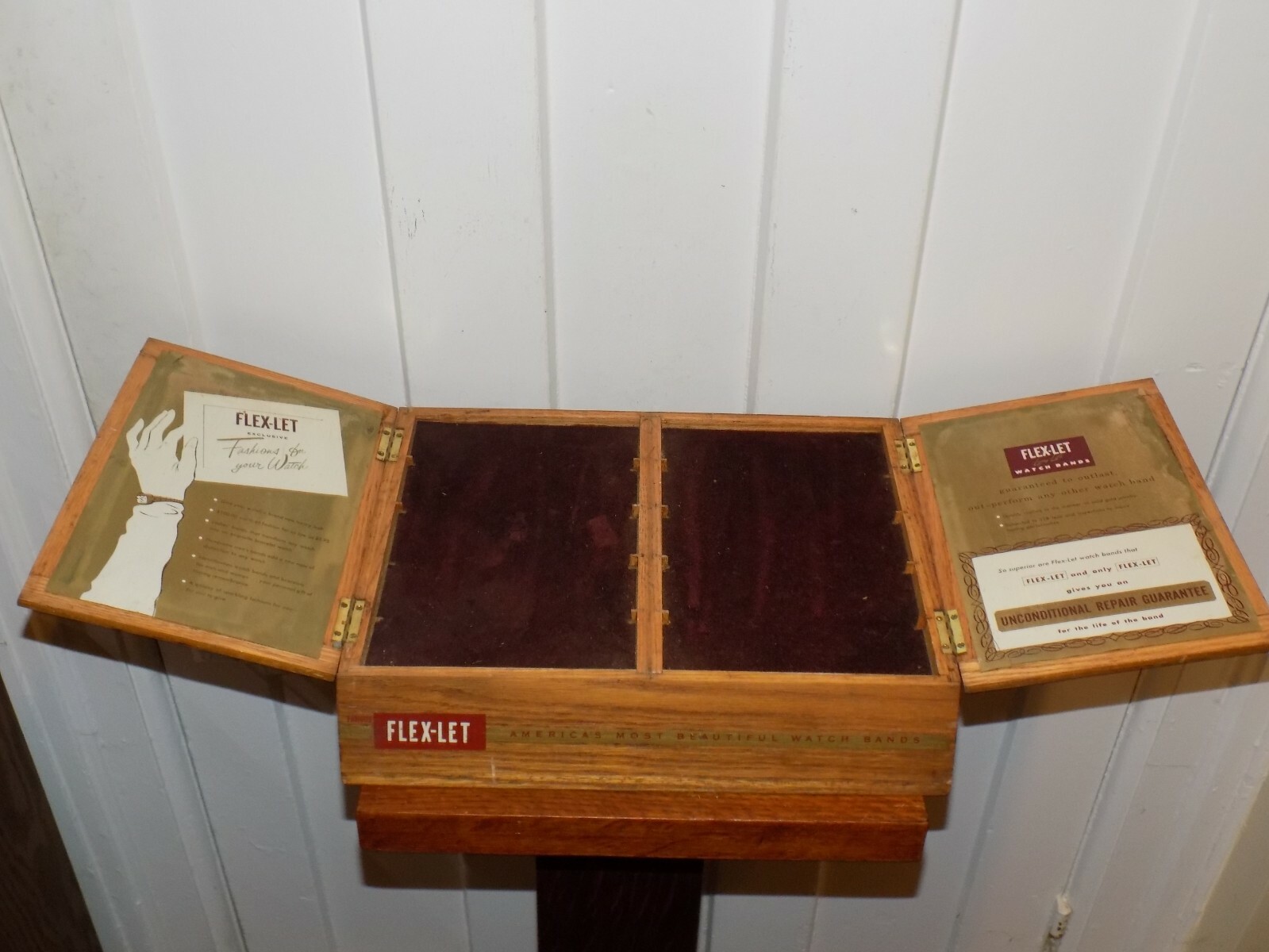 Vintage Flex-let Watch Bands Wooden Store Display