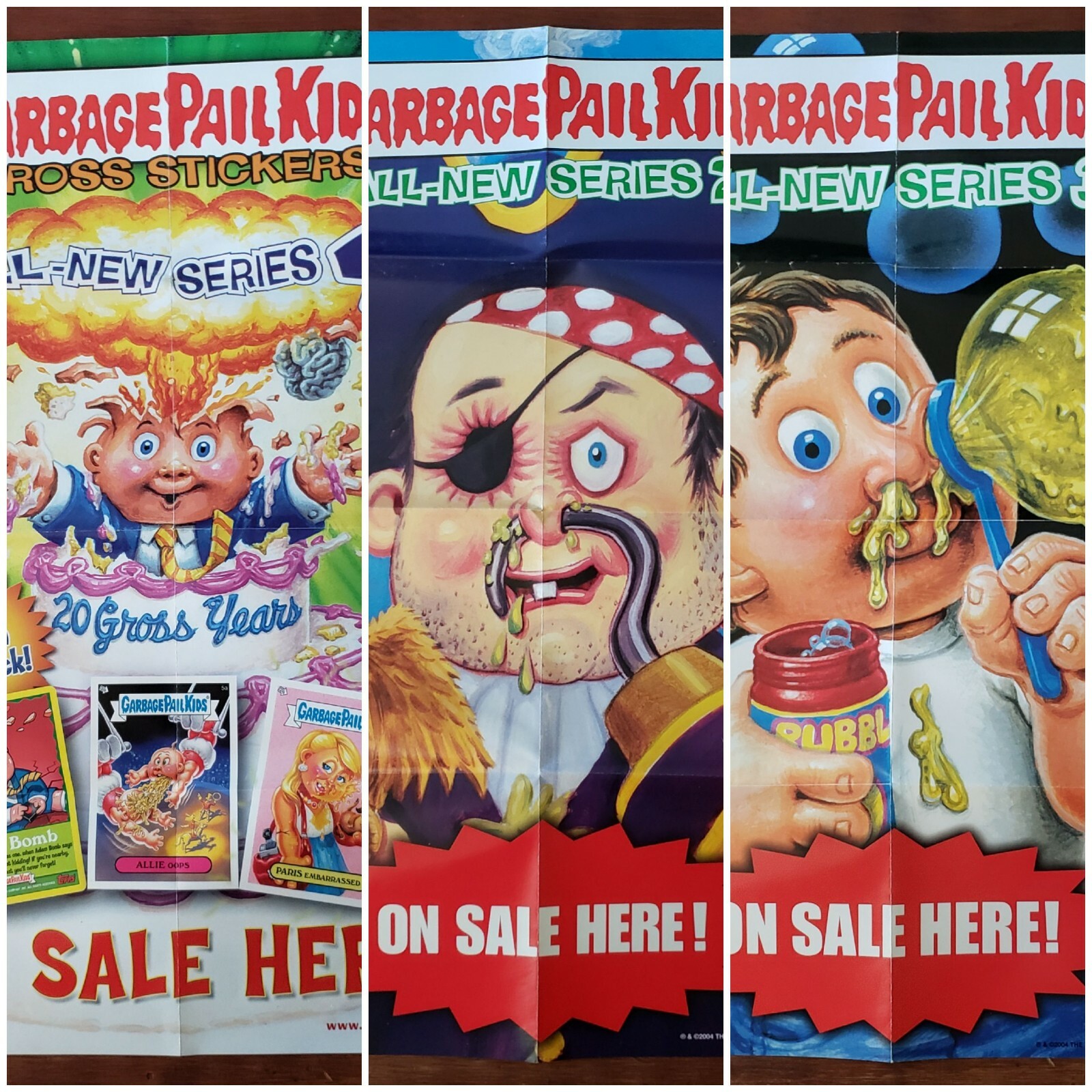 2004 2005 GARBAGE PAIL KIDS ANS2 ANS3 ANS4 LOT OF 3 GPK POSTERS/BOX TOPPERS