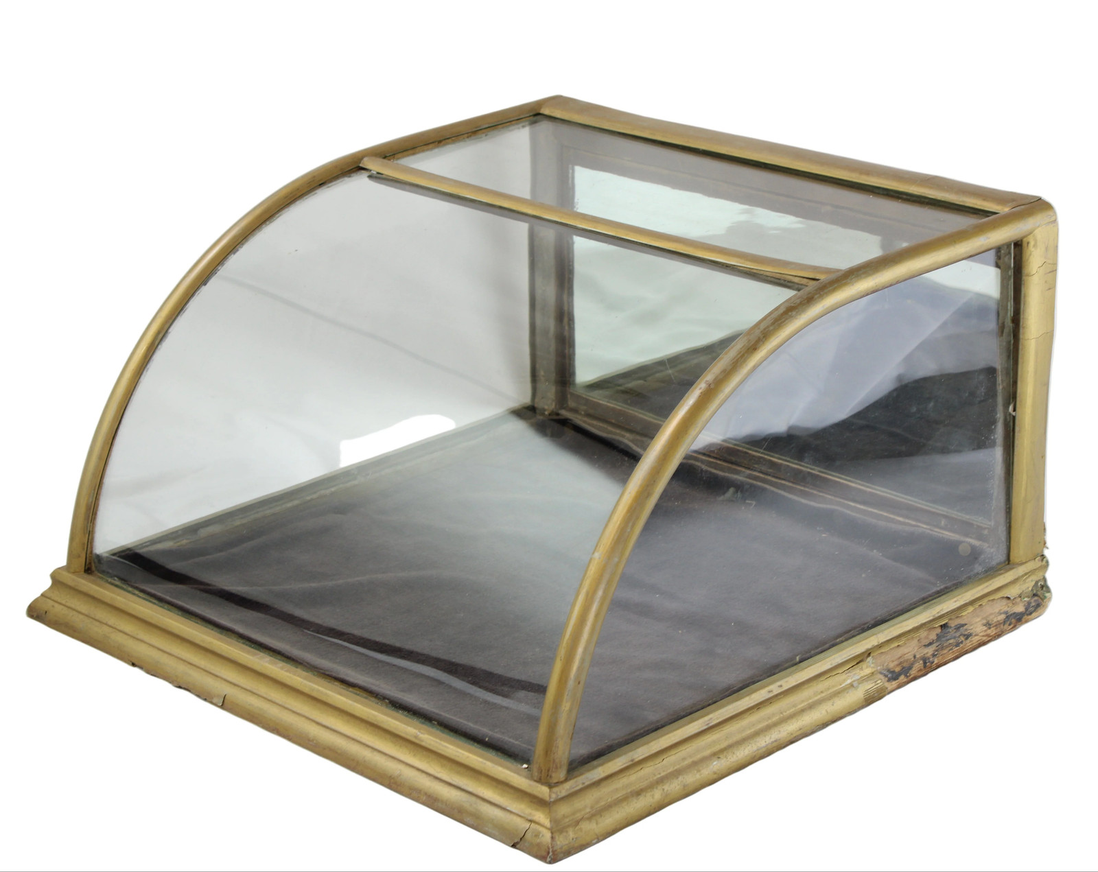 Antique Large Curved Glass Countertop Display Case
