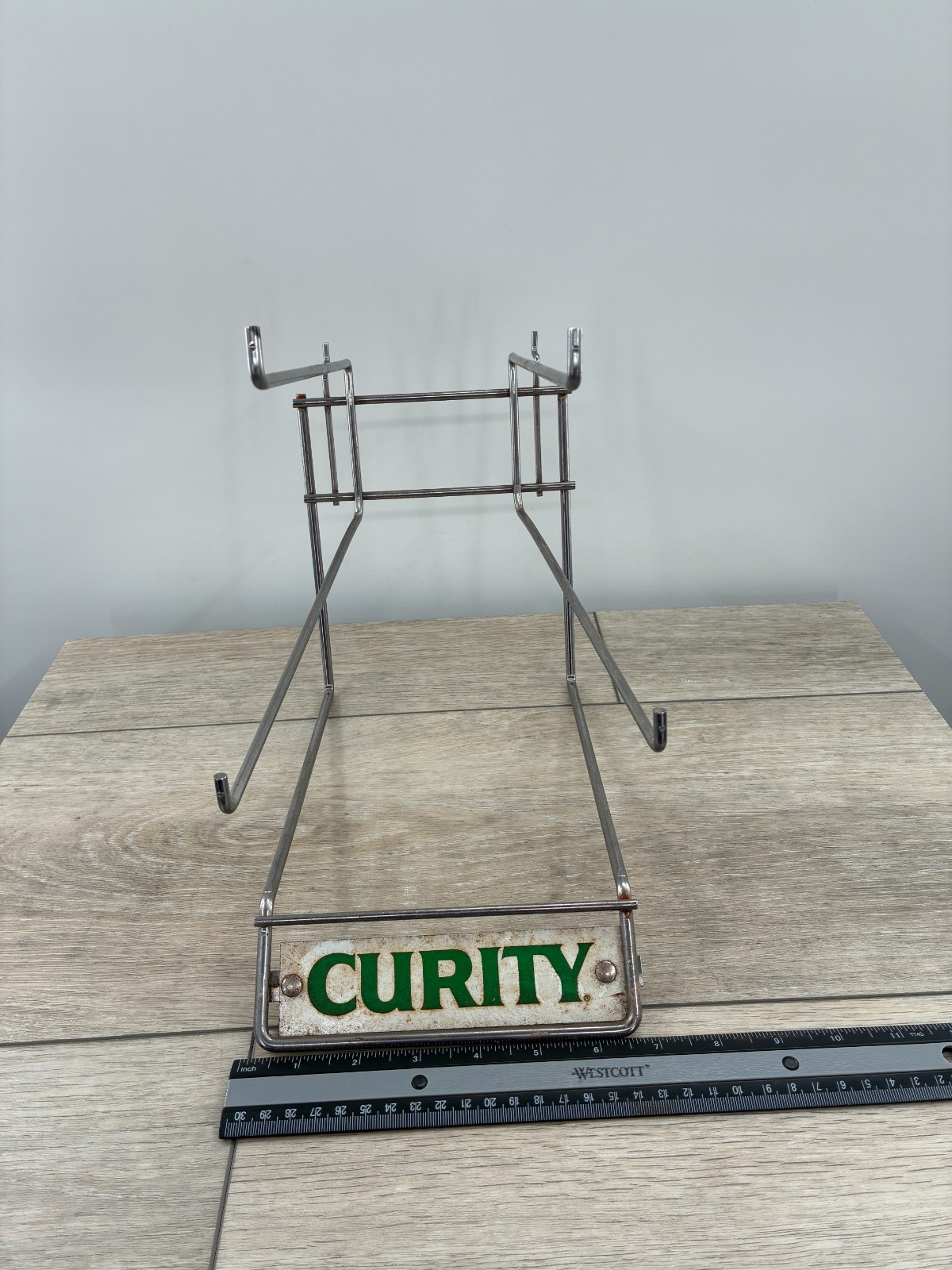 Vintage Curity First Aid Retail Store Display Rack Metal wire Countertop Rack
