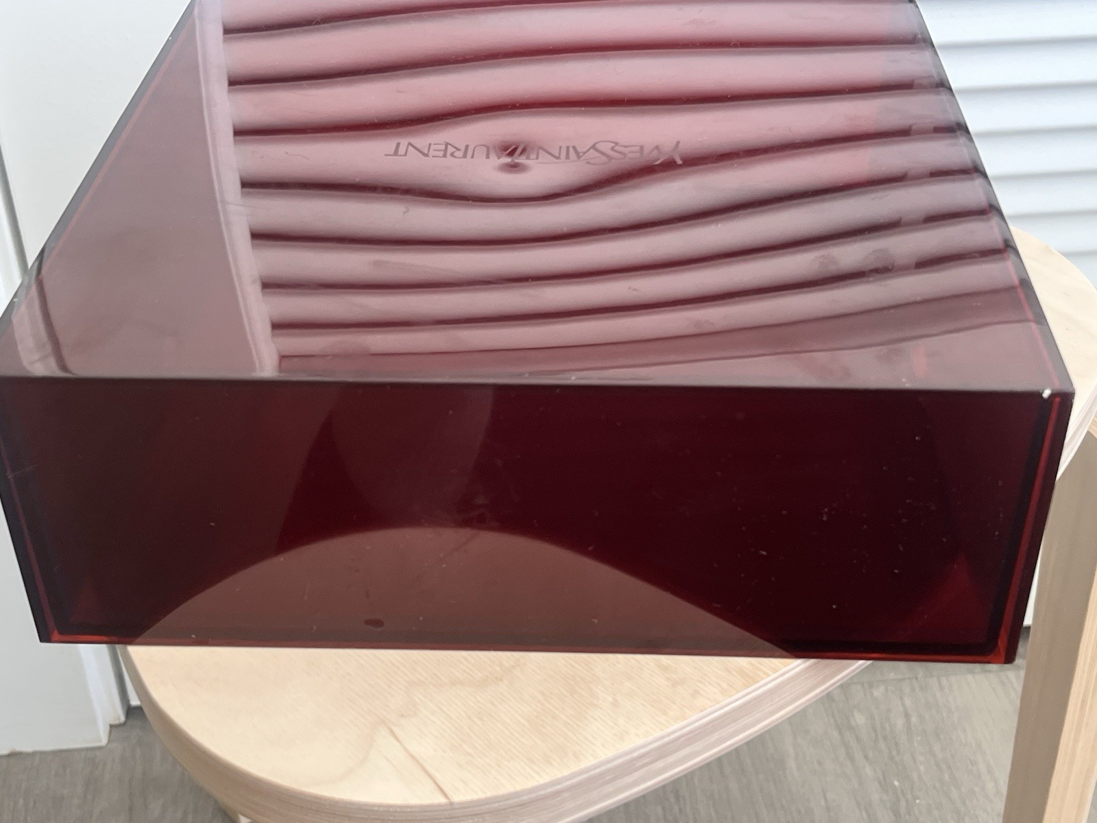 VTG 90s Yves Saint Laurent YSL Red Acrylic Store Display Case Retail Prop 9.5”