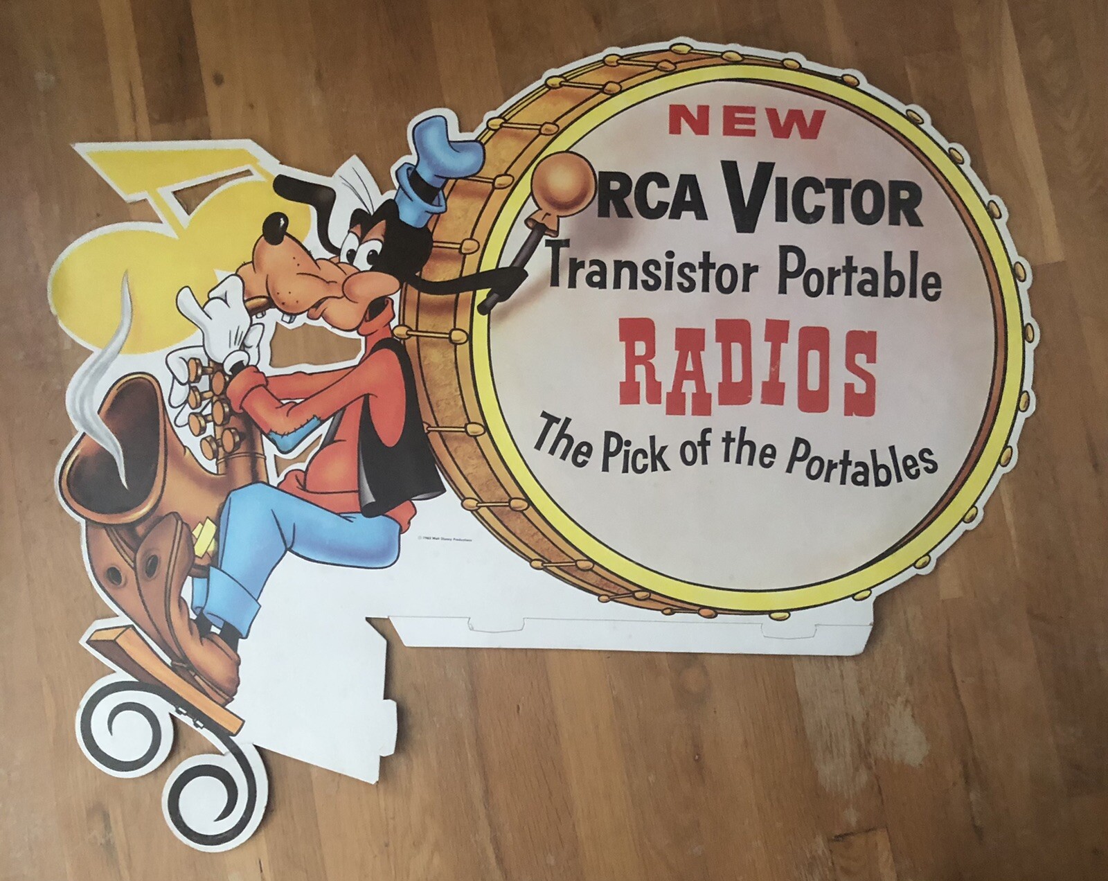 1962 RCA RADIO STORE DISPLAY DISNEY FIGURES GOOFY DUMBO PINOCCHIO PLUTO LUDWIG +