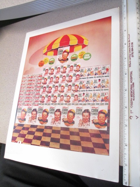 Kelloggs cereal box store display salesman sheet 1950s NORMAL ROCKWELL carousel