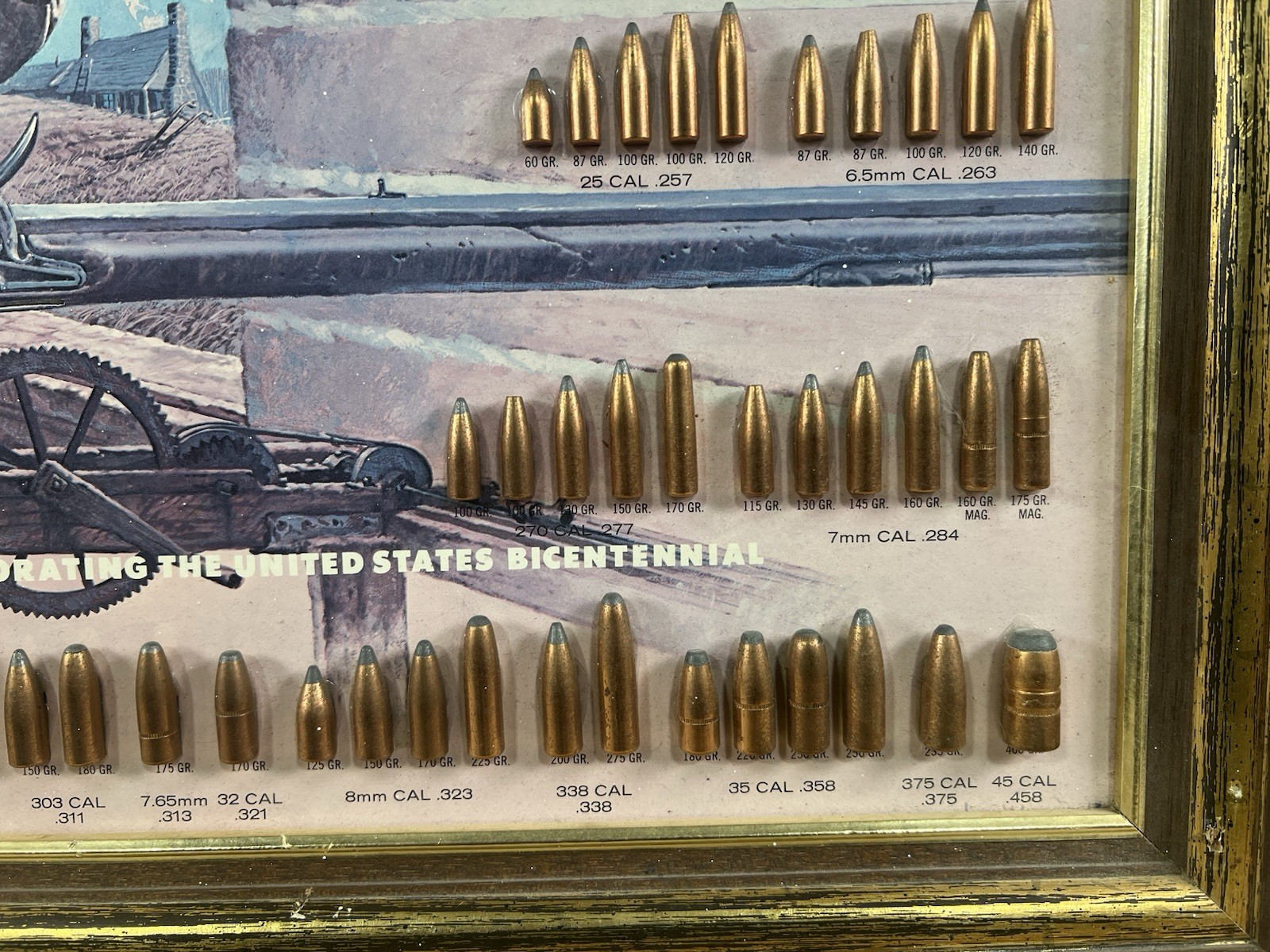 Vintage 1976 Speer Ammunition Store Display Bullet Chart U.S. Bicentennial