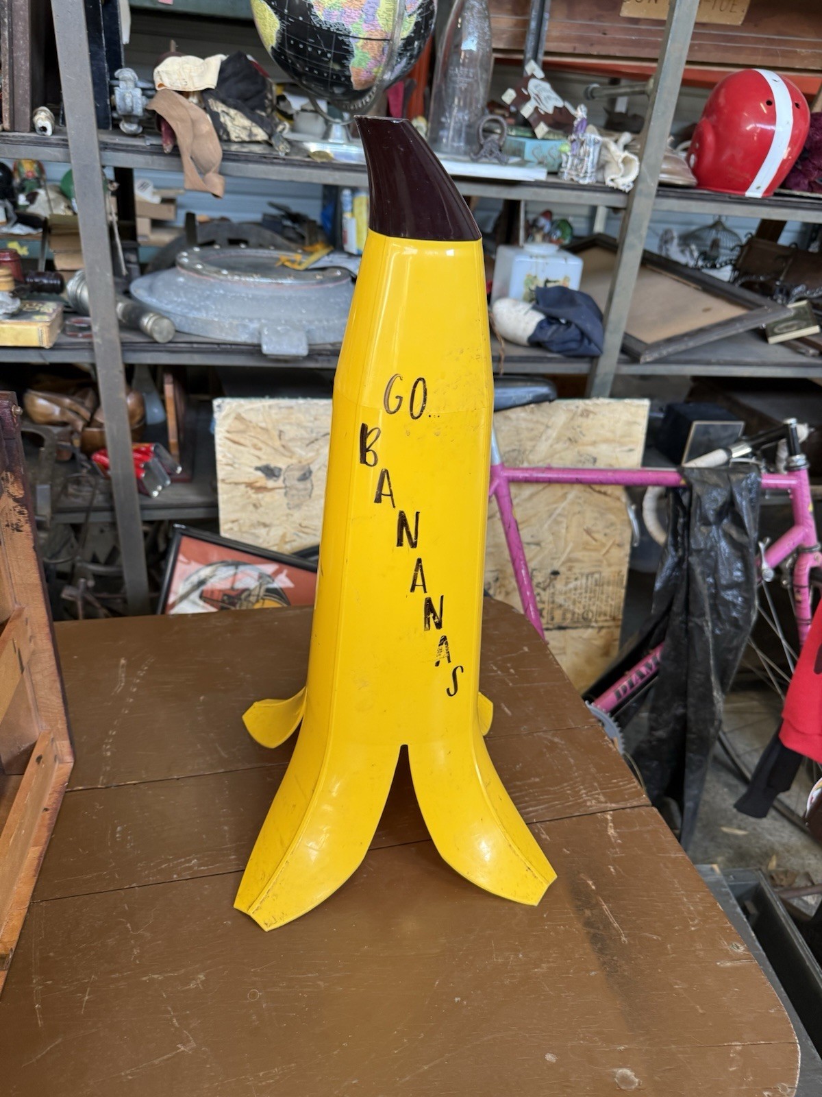 Vintage Hand Dipped Frozen Bananas Plastic Banana Peel Advertising Sign Carnival