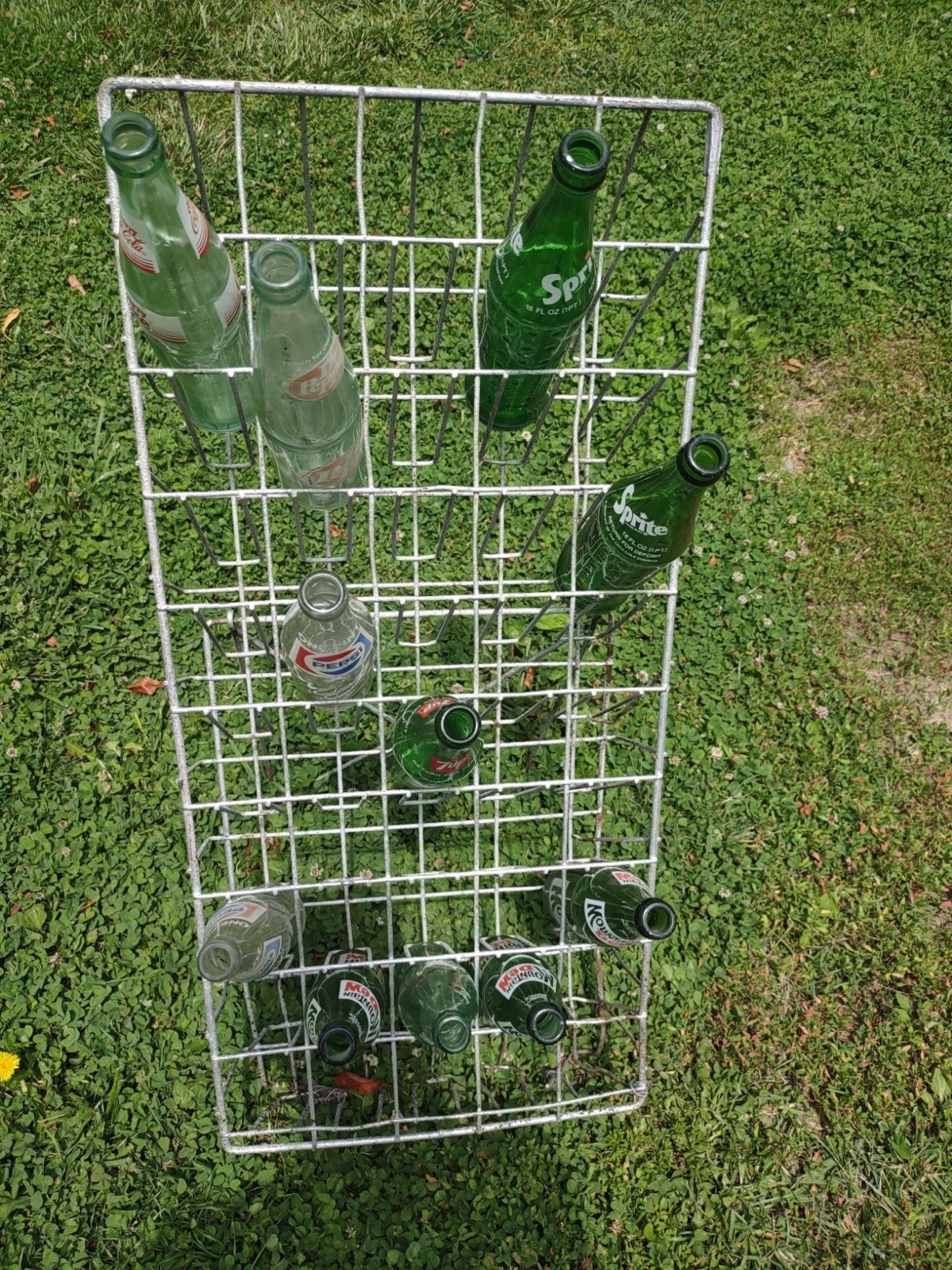 Vintage Metal Glass Pop Bottle Display Stand 3 ft x 14in (Bottles Not Included)