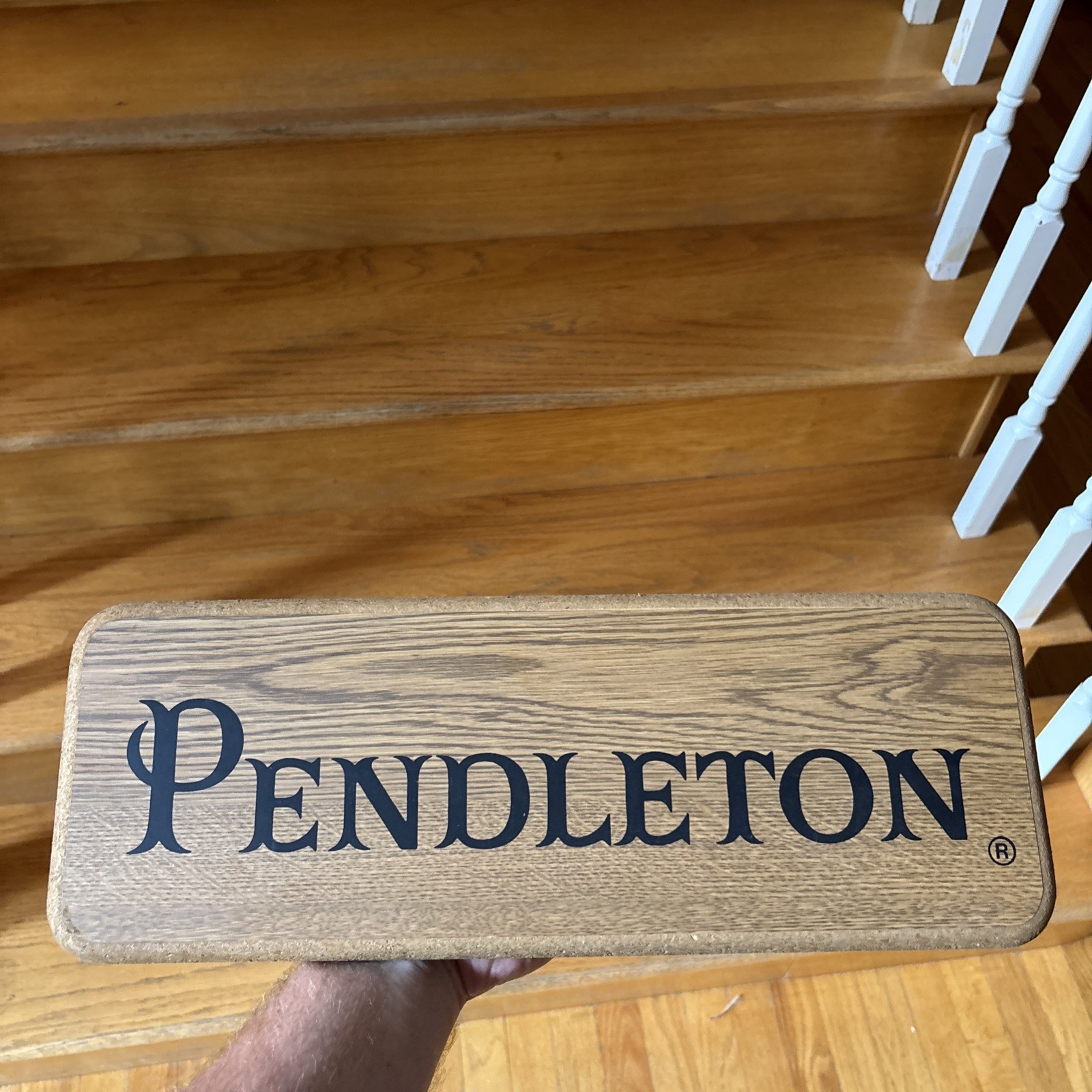 Used Pendleton Woolen Mills Wood Store Display Sign Advertisement Rare 70s