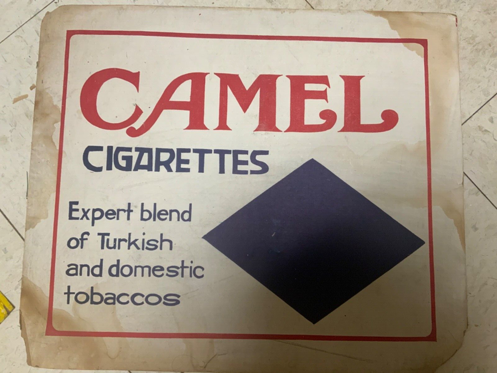 Old Camel Cigarettes Display Sign Cardboard Advertising 14” * 12” ExpertBlend