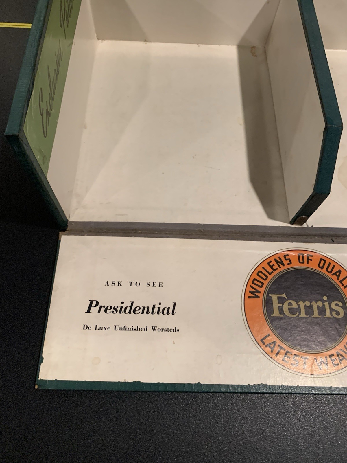 Vintage 1940’s Store Salesman Sample Box Ferris Woolen Company Chicago Illinois