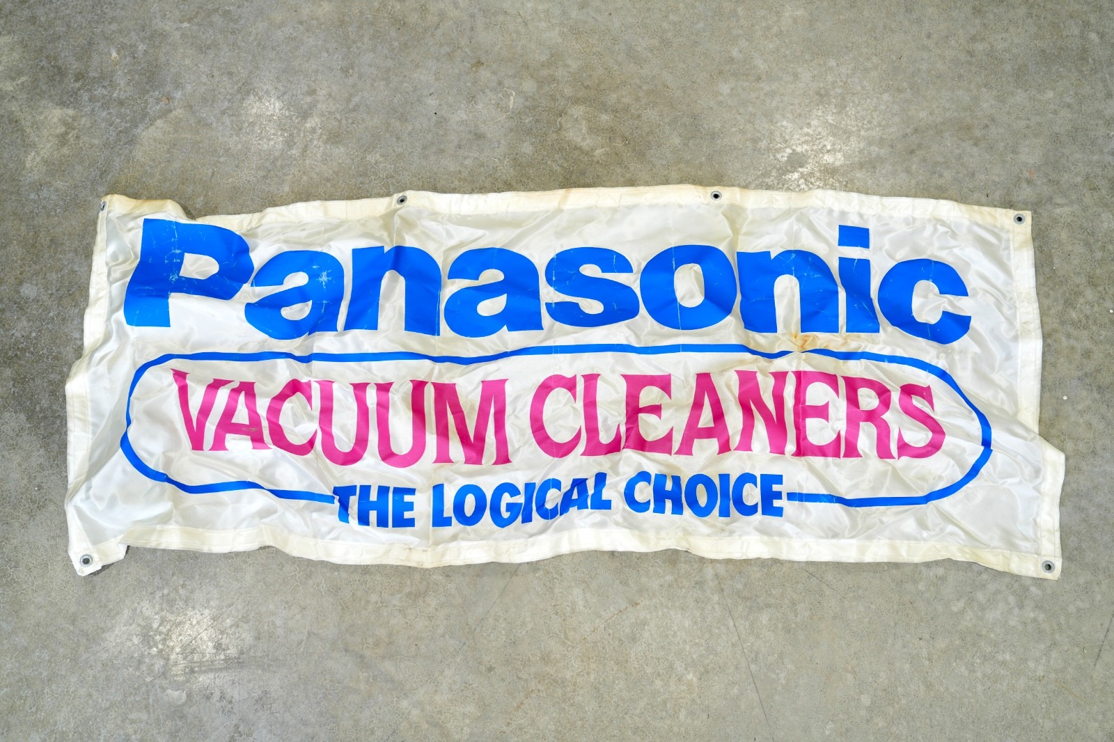 Vintage Panasonic Canister Vacuum Cleaner Sign Banner store Display RARE