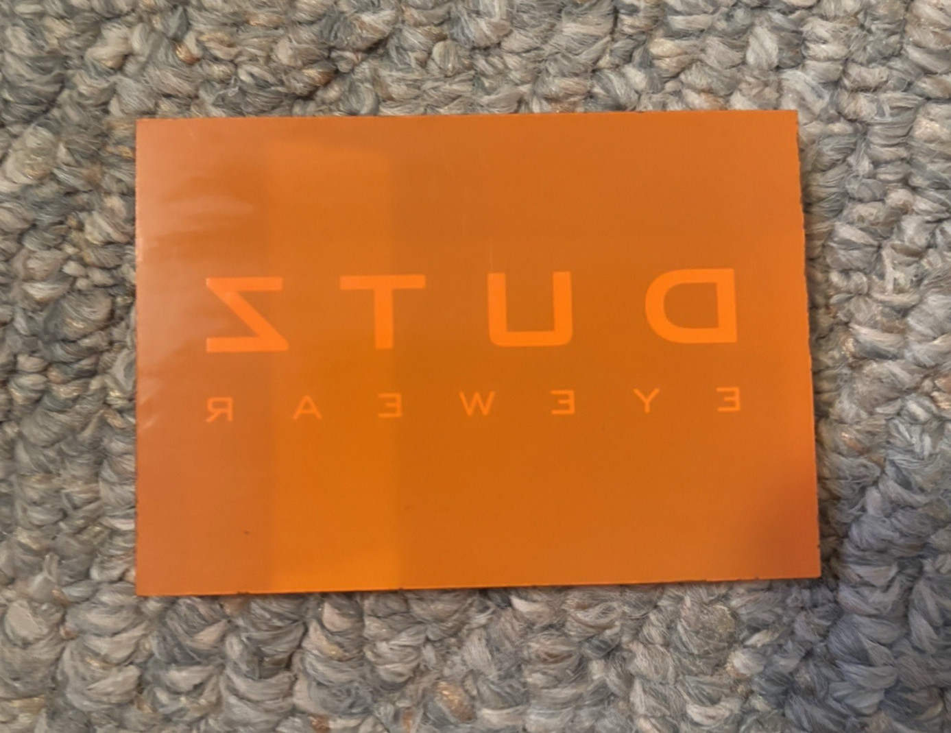 Dutz Eyewear Acrylic Retail Display – Orange Boutique Counter Sign