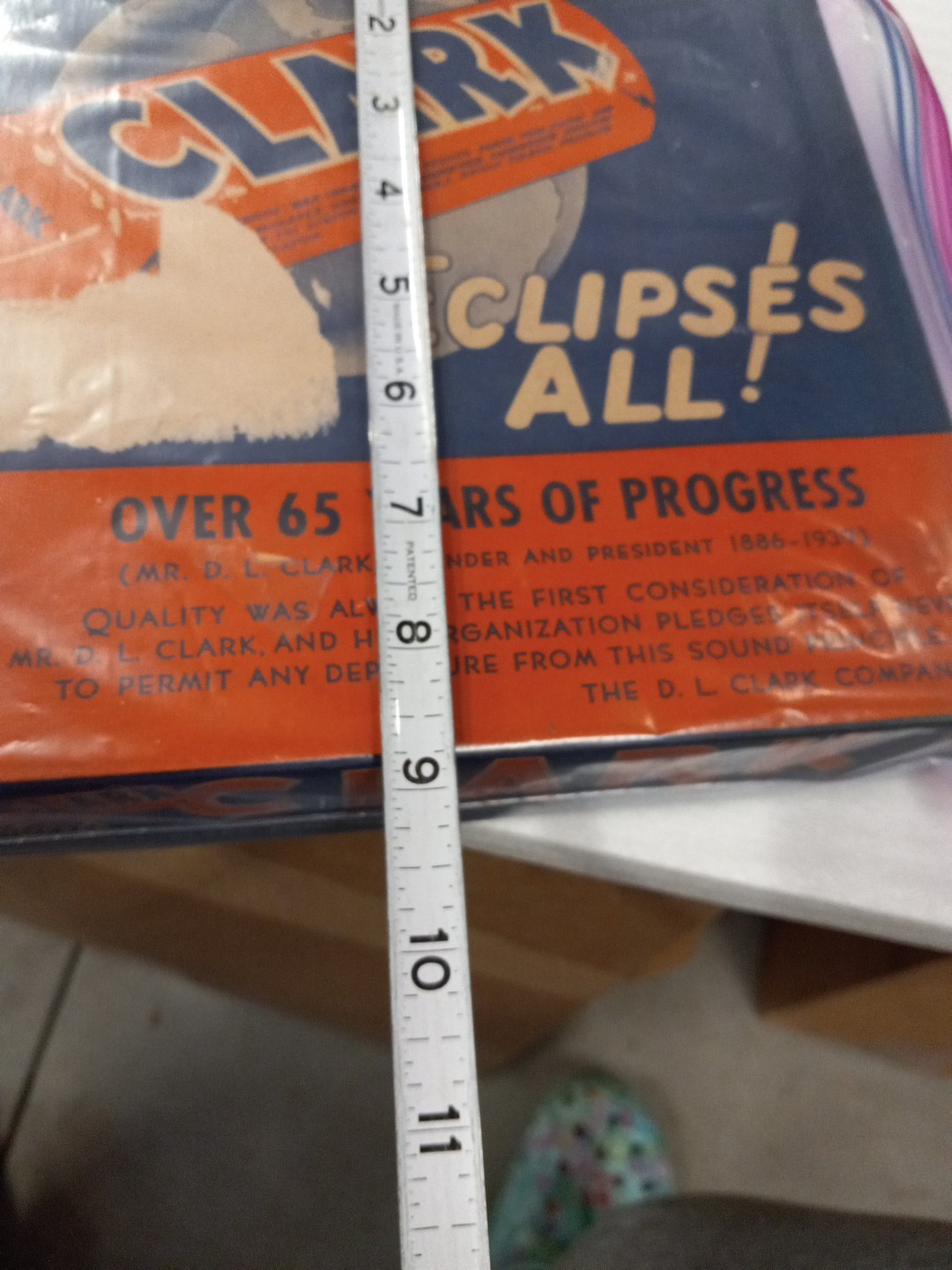 VINTAGE CLARK BAR 1930’s CANDY BAR BOX STORE DISPLAY SHELF ADVERTISING (empty)