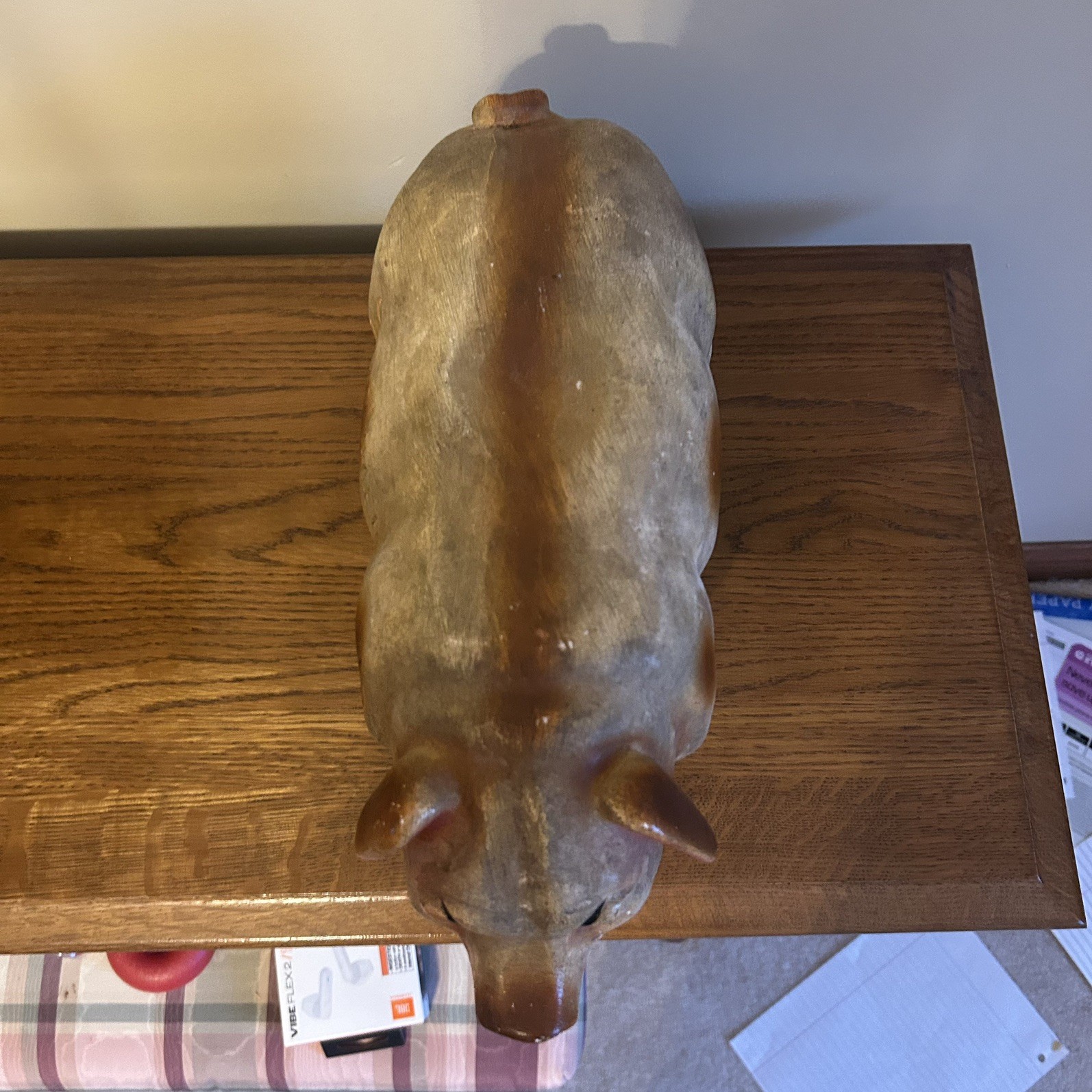 20s 30s Ceramic Composition Butcher Display Advertising Pig New Castle Indiana