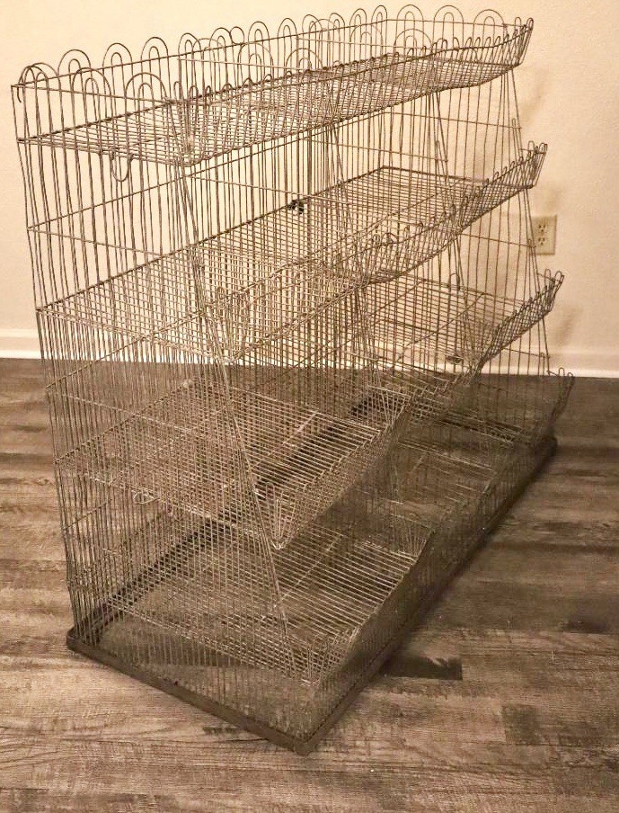 Antique General Store Metal Wire Shelving Mercantile Produce Heavy Duty