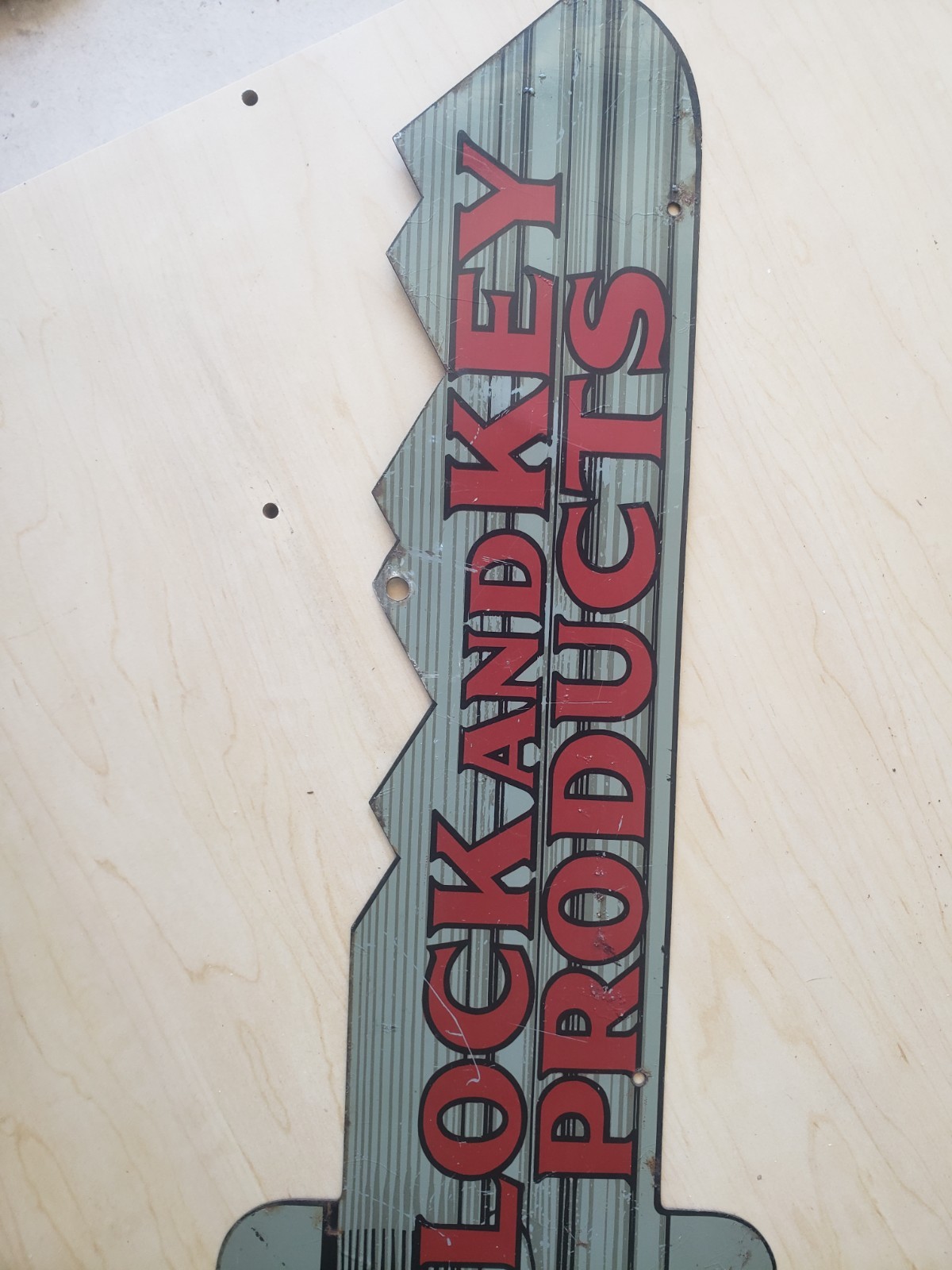 Early Vintage ILCO KEYS Metal DOUBLE SIDED Advertising Trade SIGN Fitchburg, MA