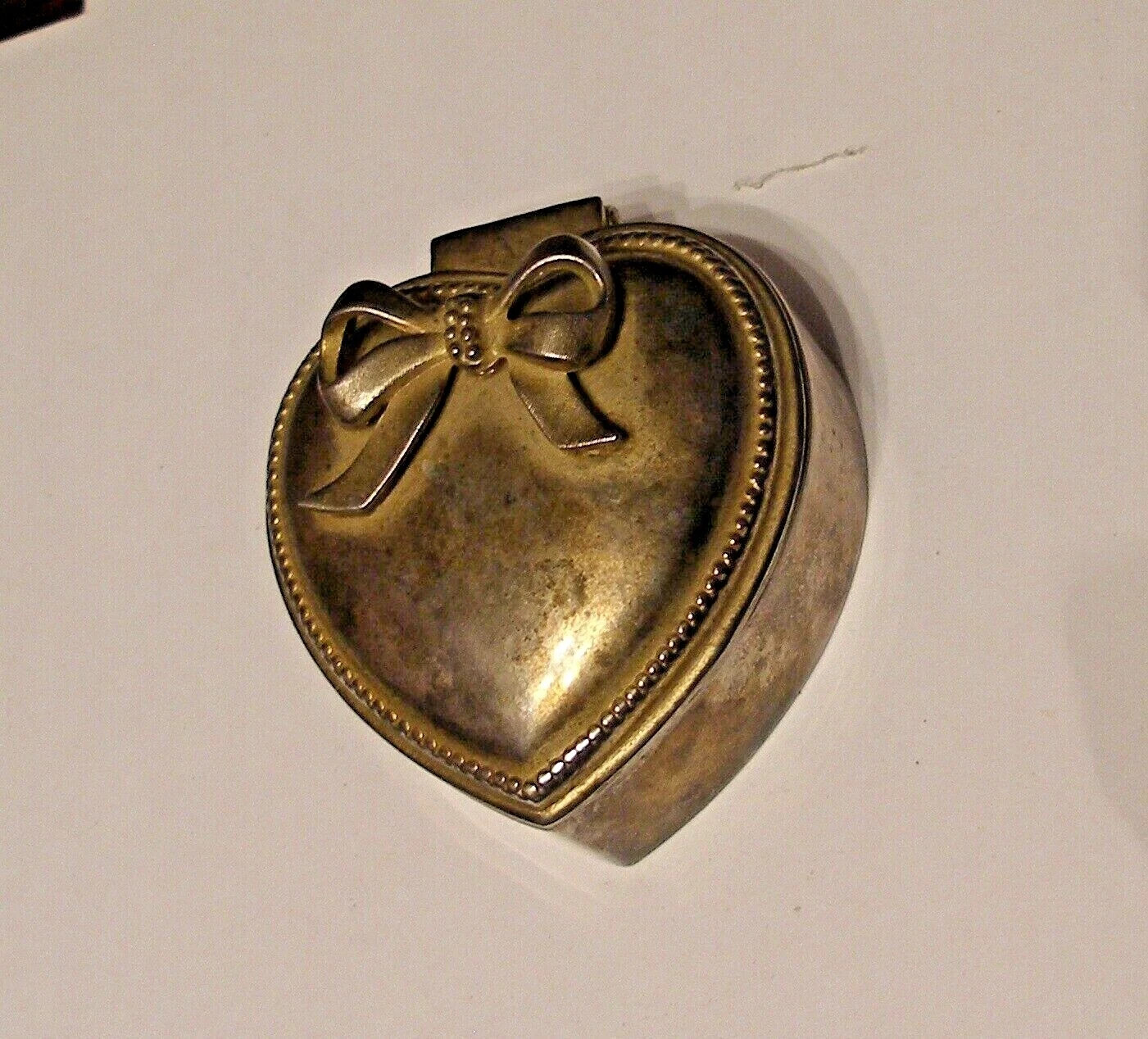Metal Jewelry Box in Shape of a Heart.
